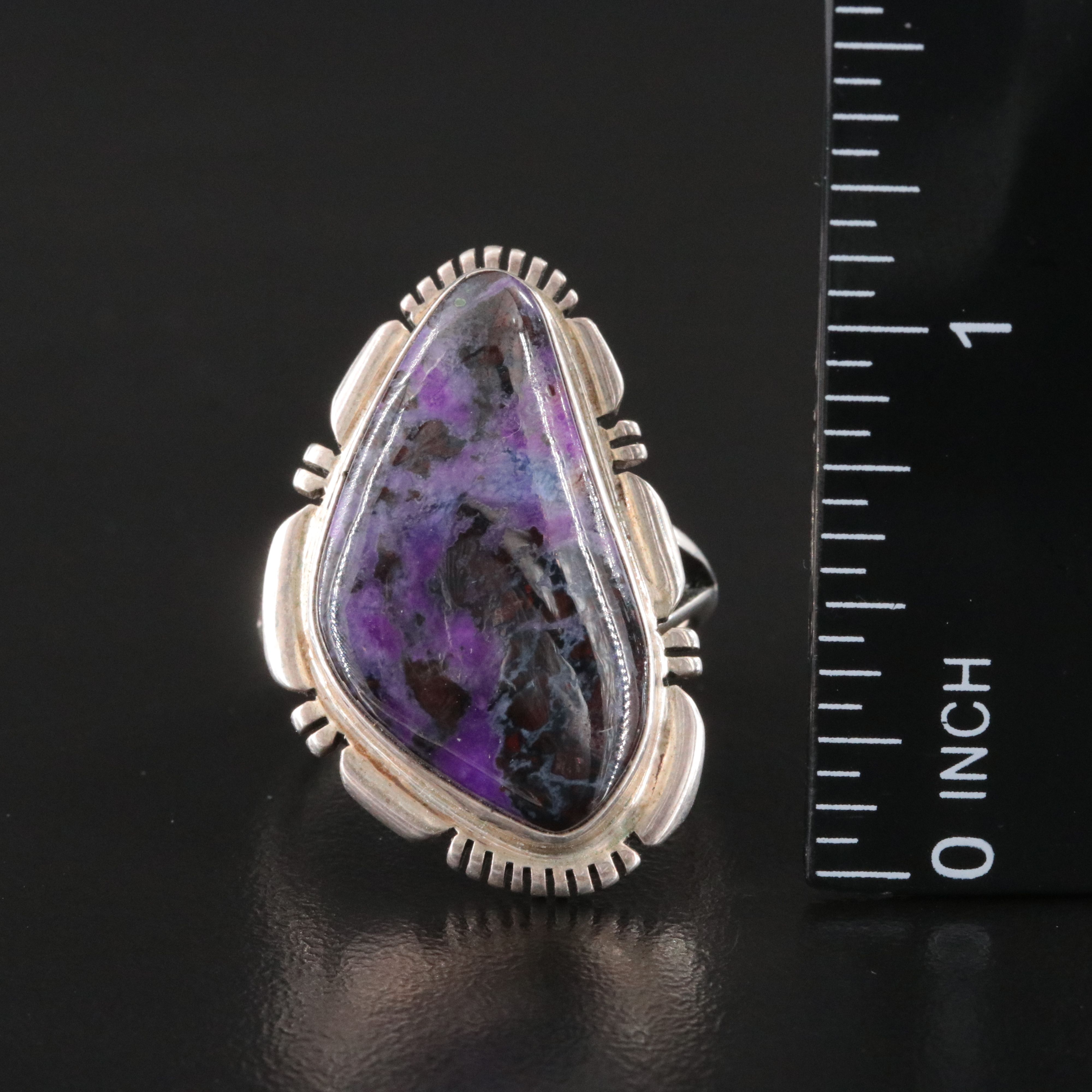 Navajo Thomas Francisco Sterling Charoite Ring