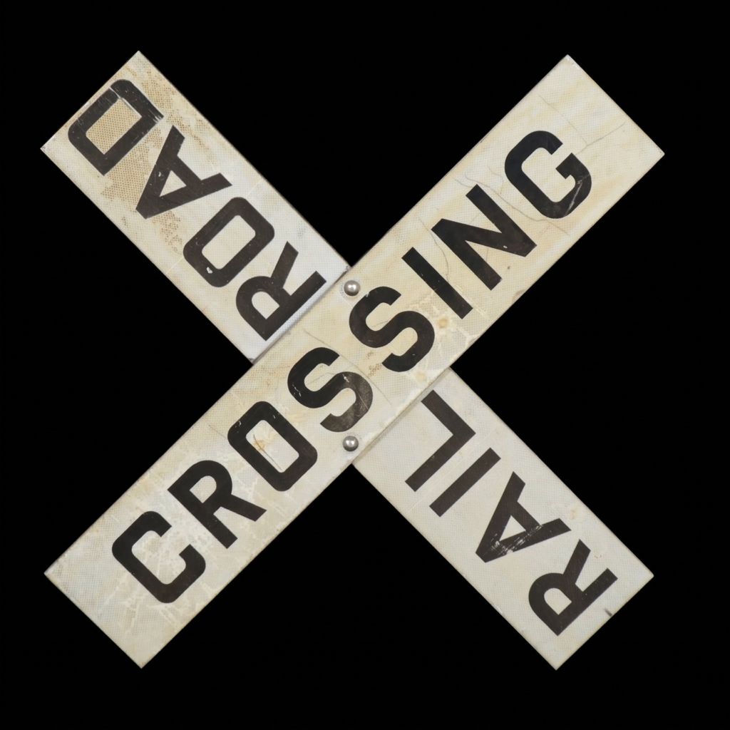 Metal Railroad Crossing Crossbuck
