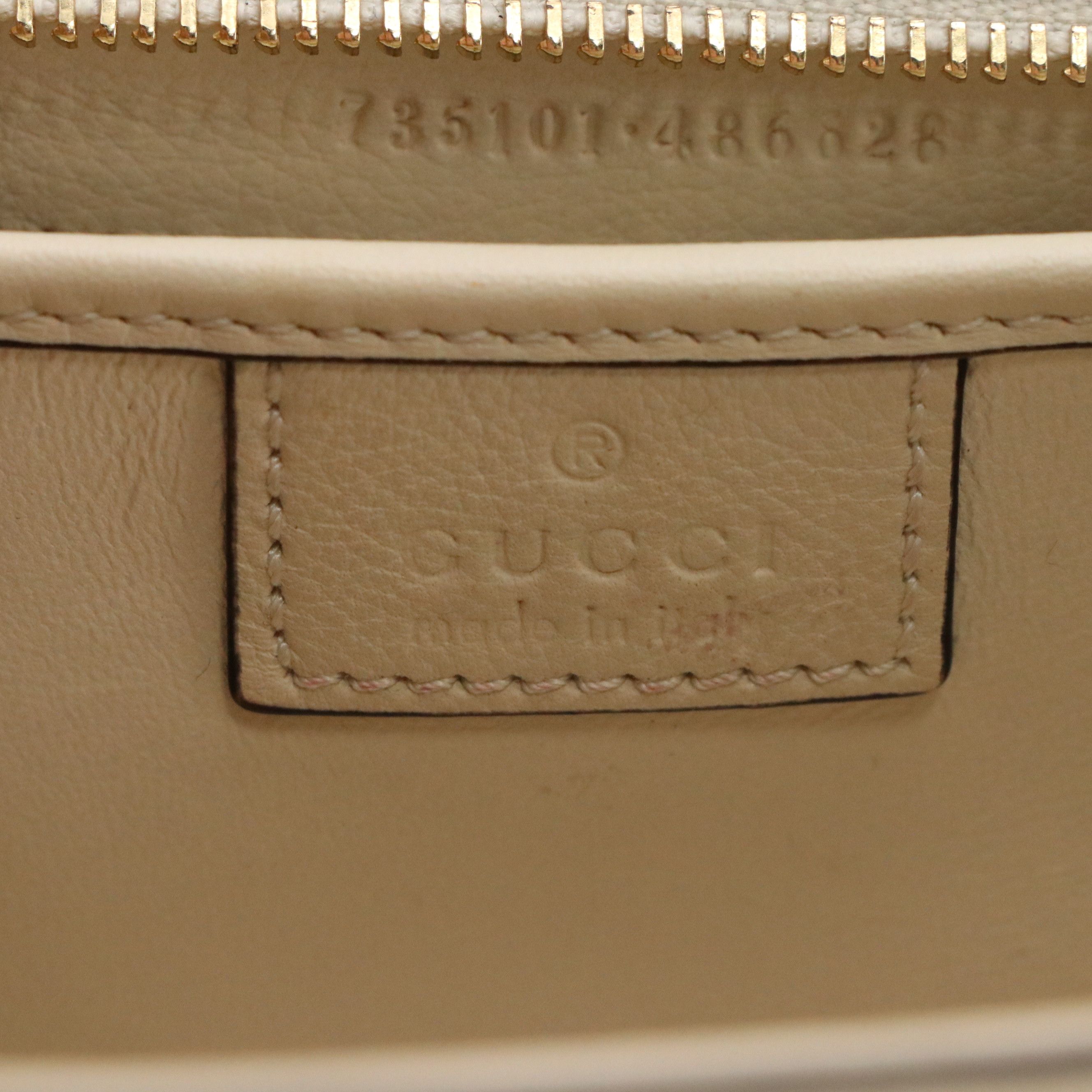 Gucci Blondie Turnlock Closure Top Handle Two-Way Bag in White Calfskin Leather