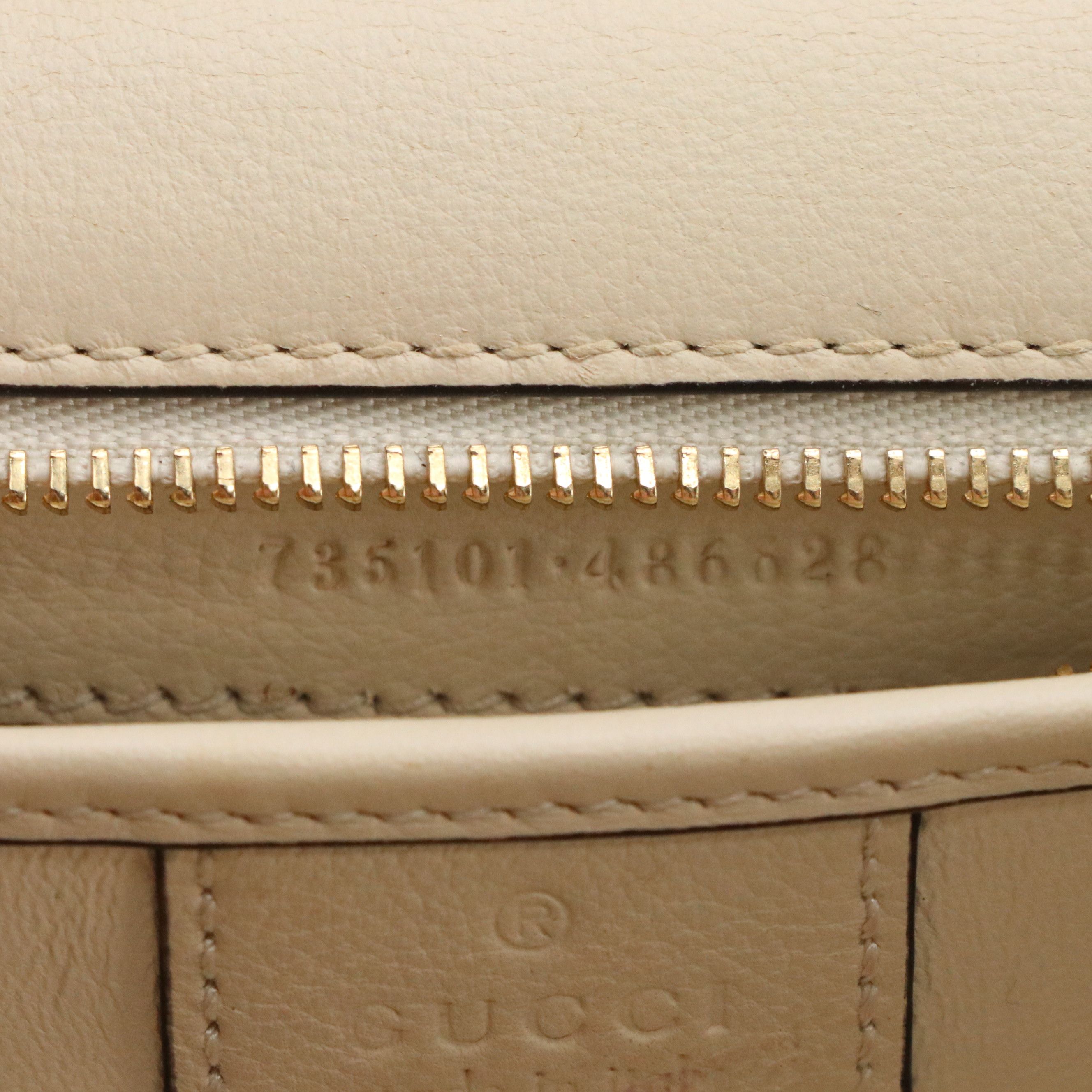 Gucci Blondie Turnlock Closure Top Handle Two-Way Bag in White Calfskin Leather