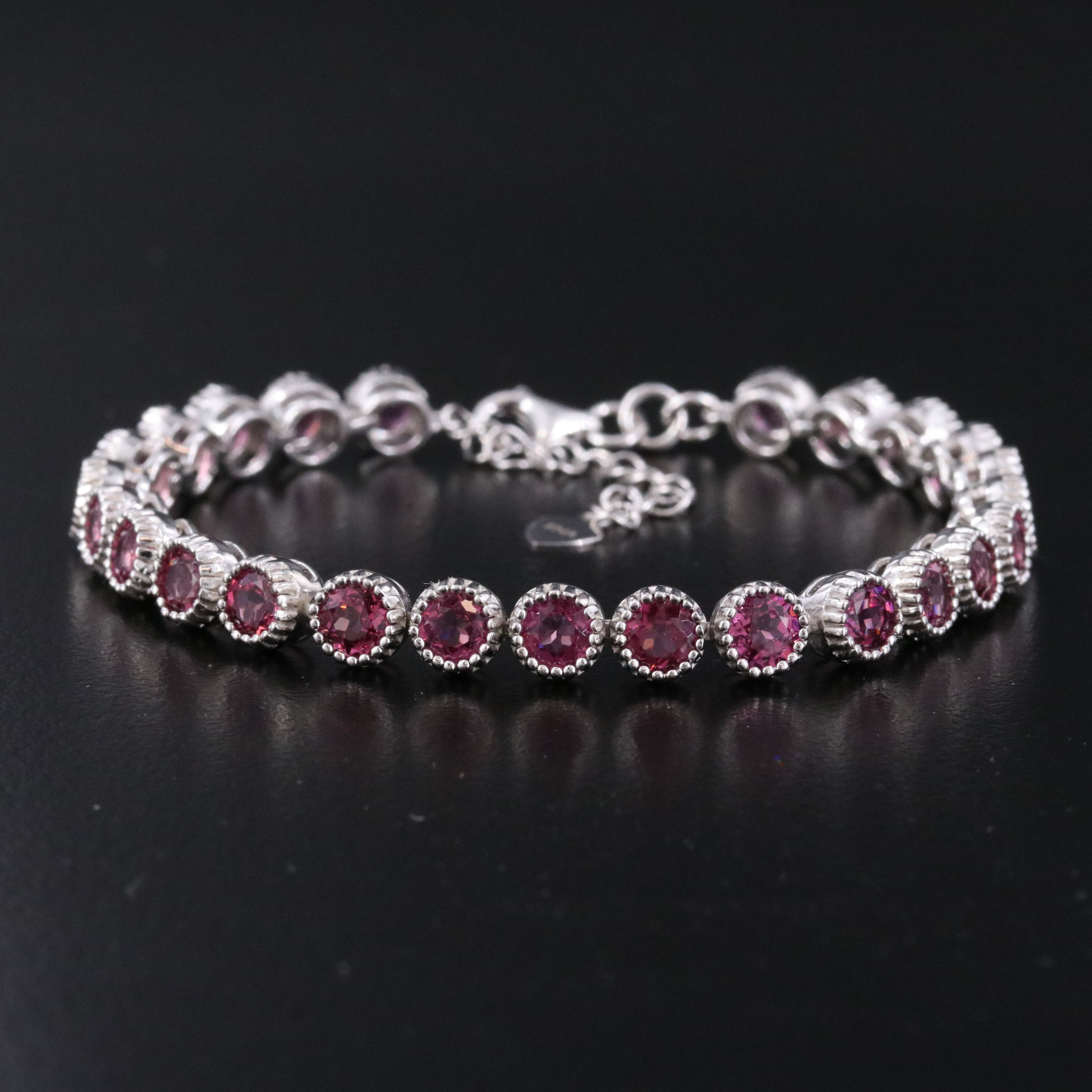 Sterling and CZ Gemstone Bracelet