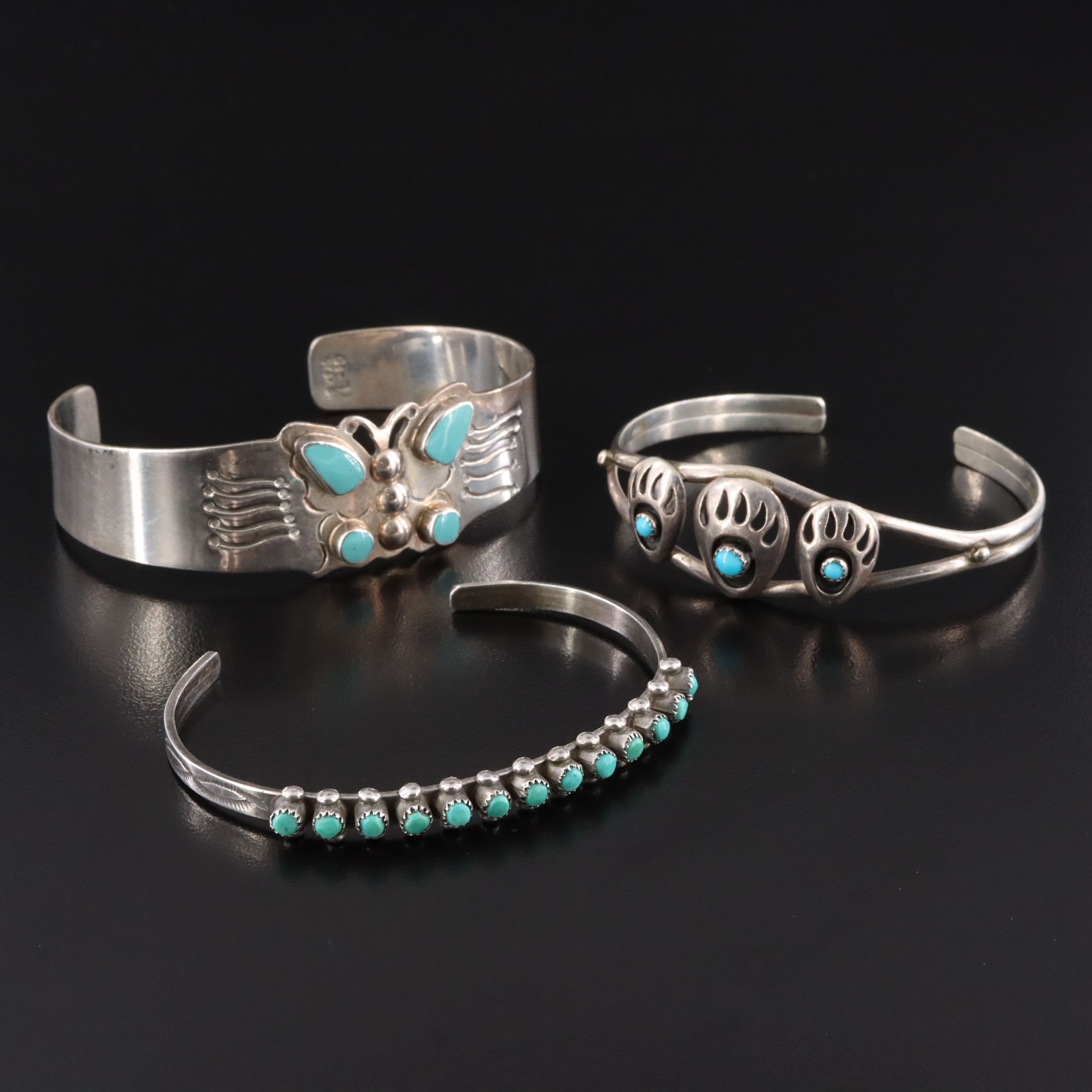 Southwestern and Mexican Sterling Turquoise and Faux Turquoise Bracelets