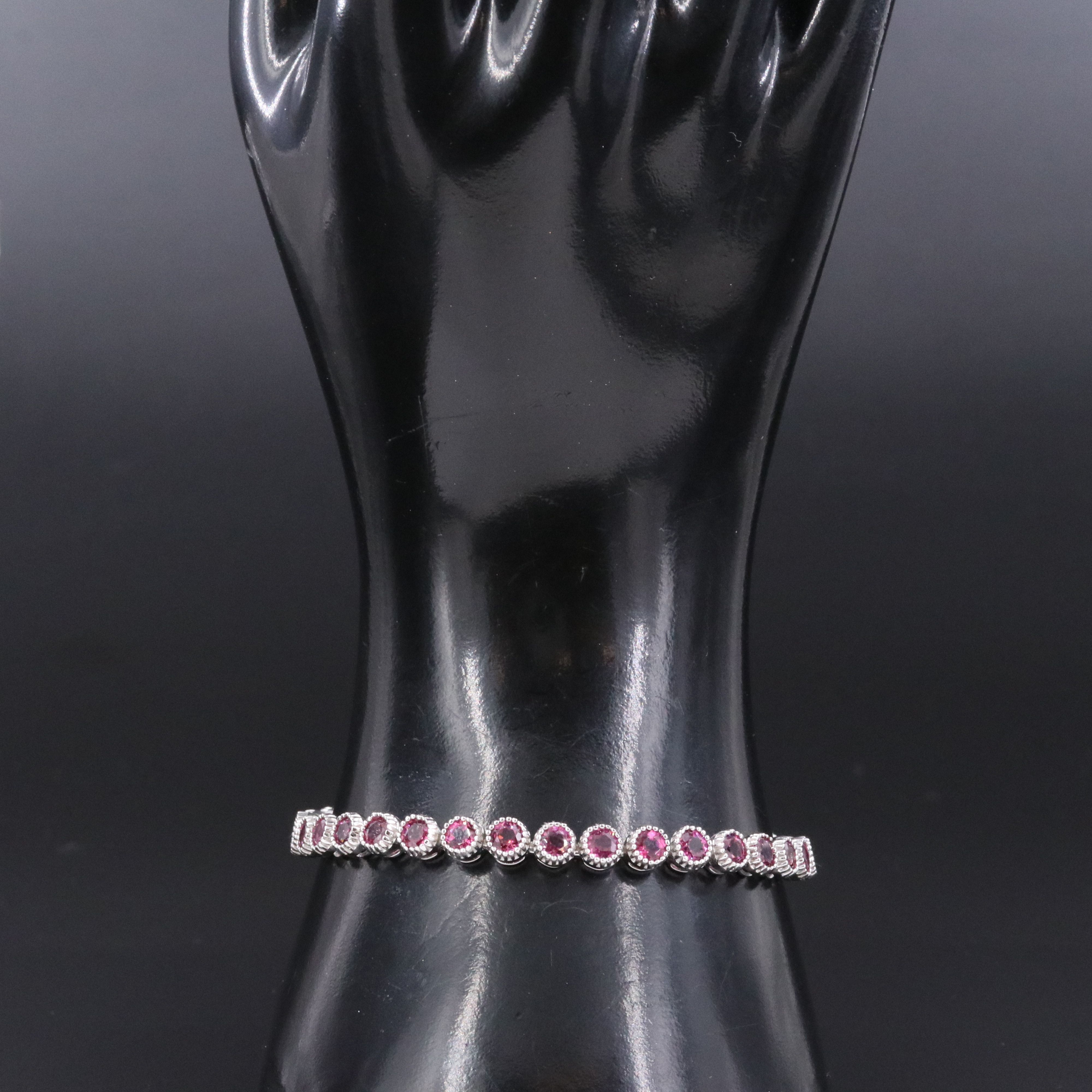 Sterling and CZ Gemstone Bracelet