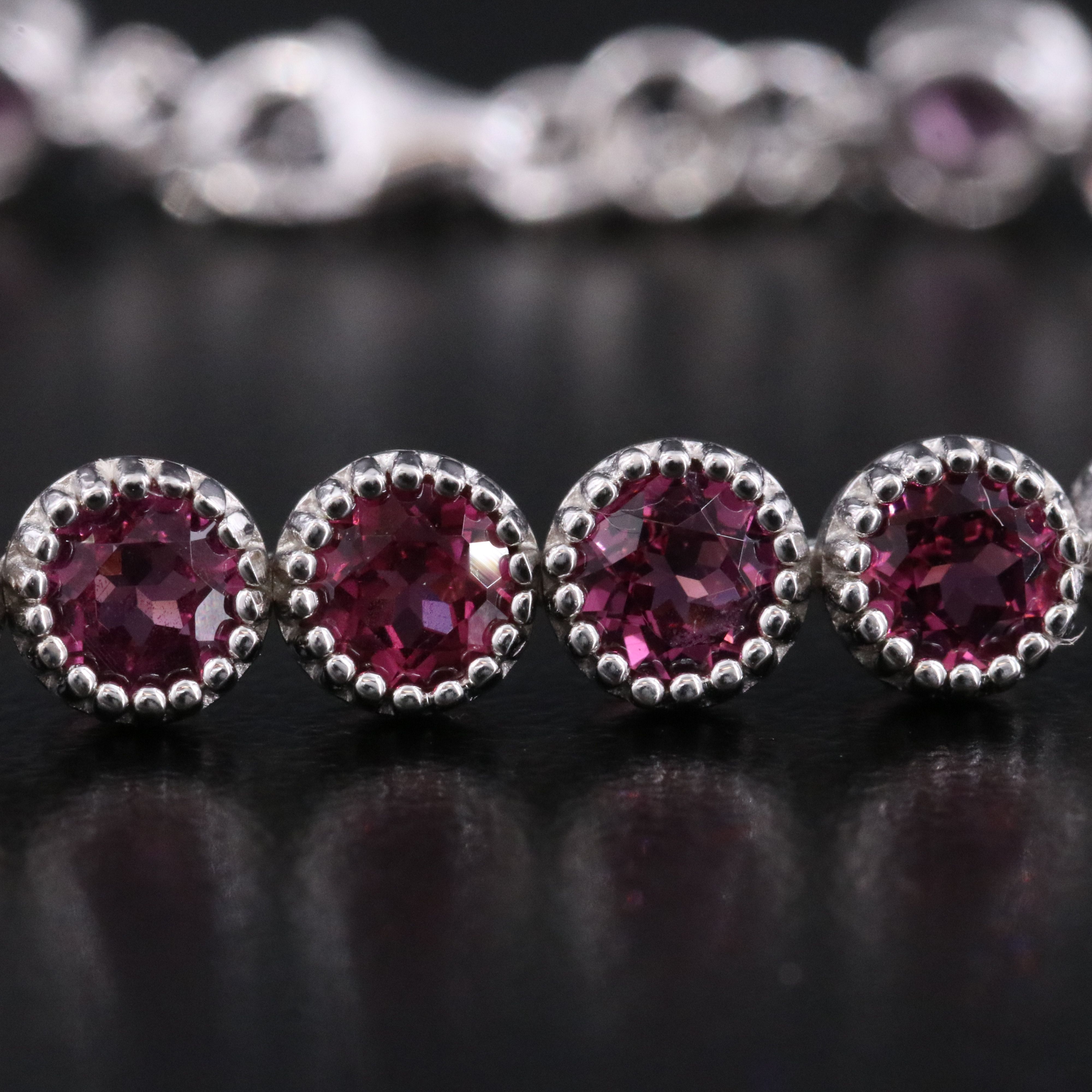 Sterling and CZ Gemstone Bracelet