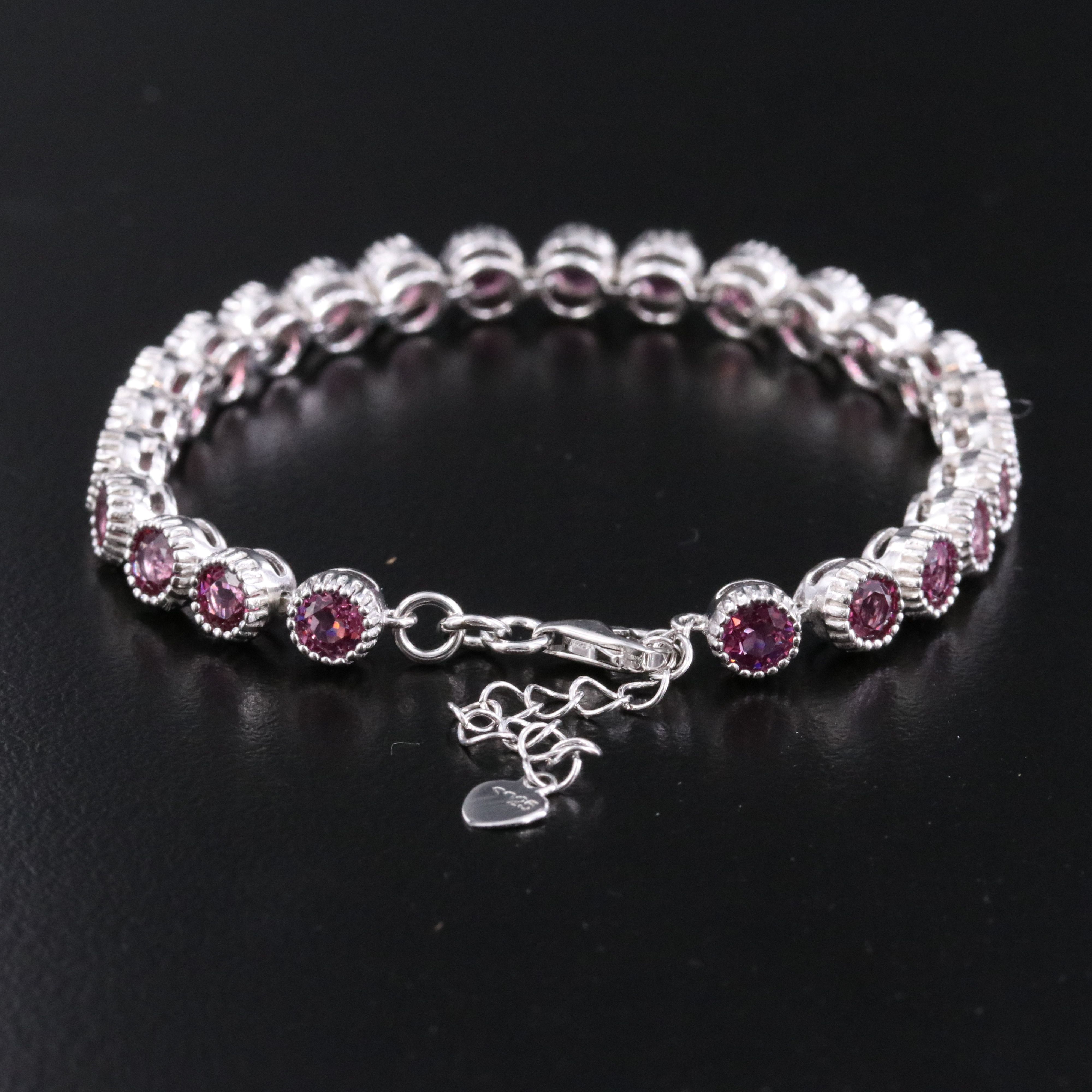Sterling and CZ Gemstone Bracelet
