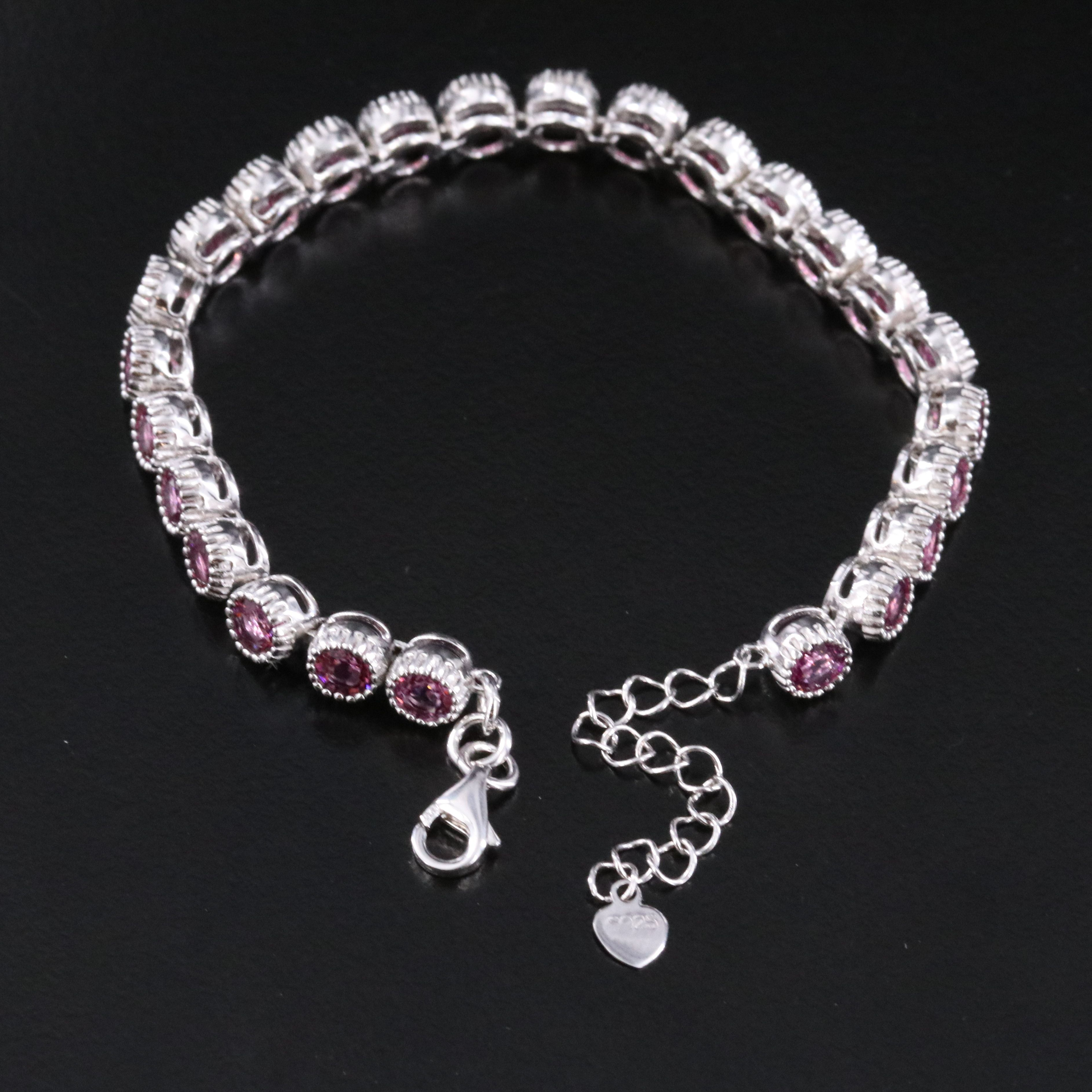Sterling and CZ Gemstone Bracelet