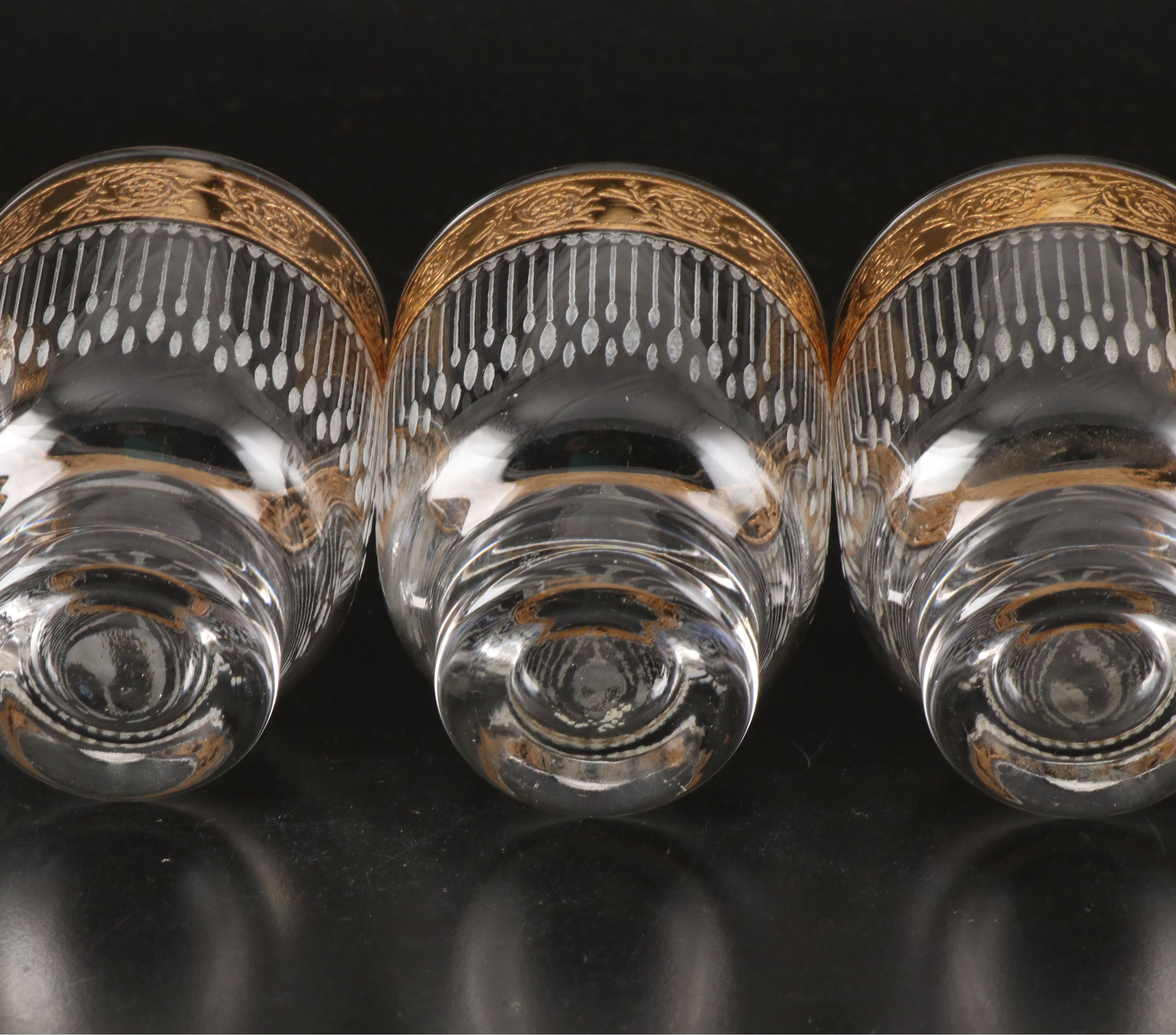 Culver "Tyrol" Old Fashioned Glasses and Footed Tumblers, Mid to Late 20th C.