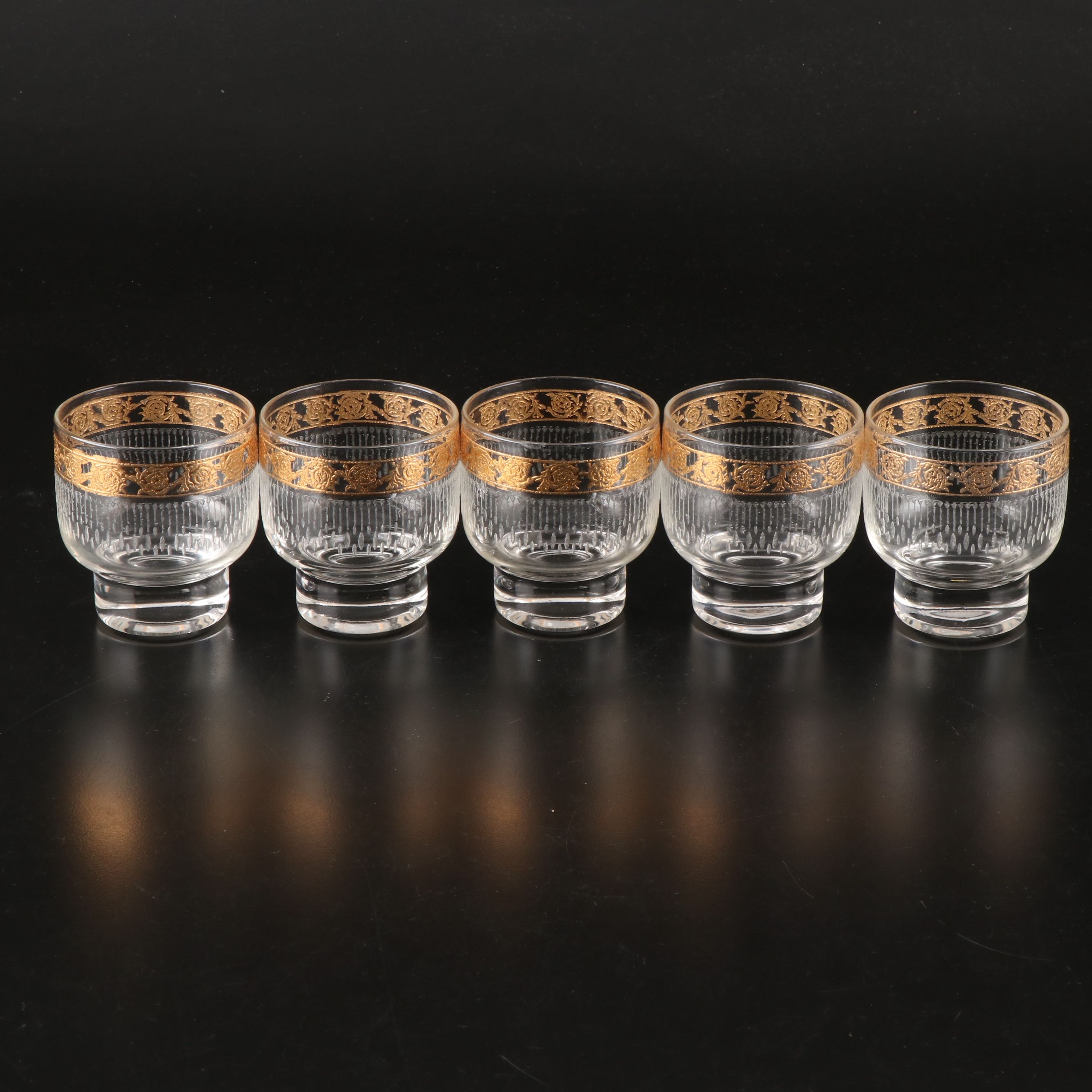 Culver "Tyrol" Old Fashioned Glasses and Footed Tumblers, Mid to Late 20th C.