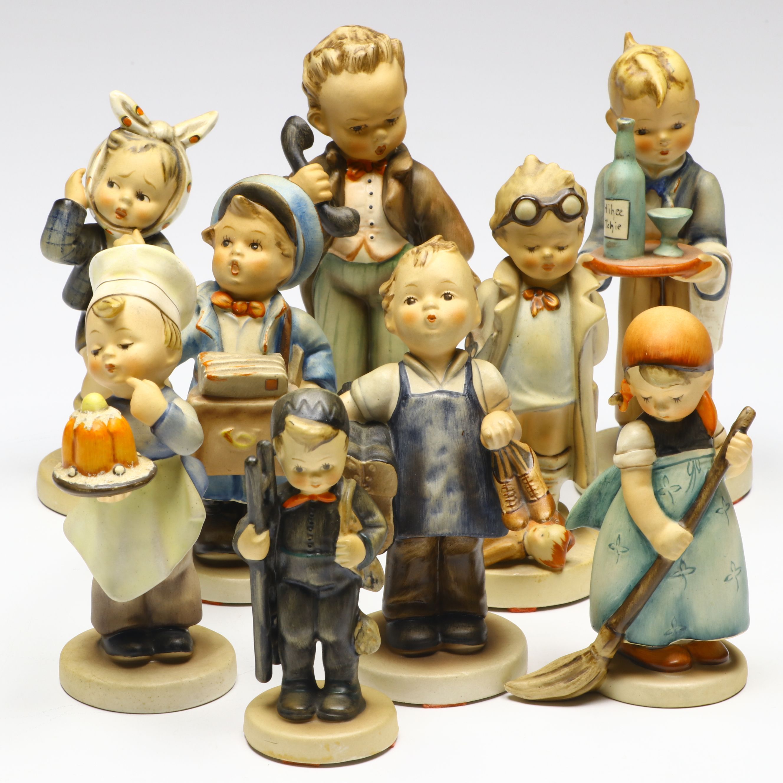 Goebel "Little Sweeper," "Hello," "Baker," and More Porcelain Figurines