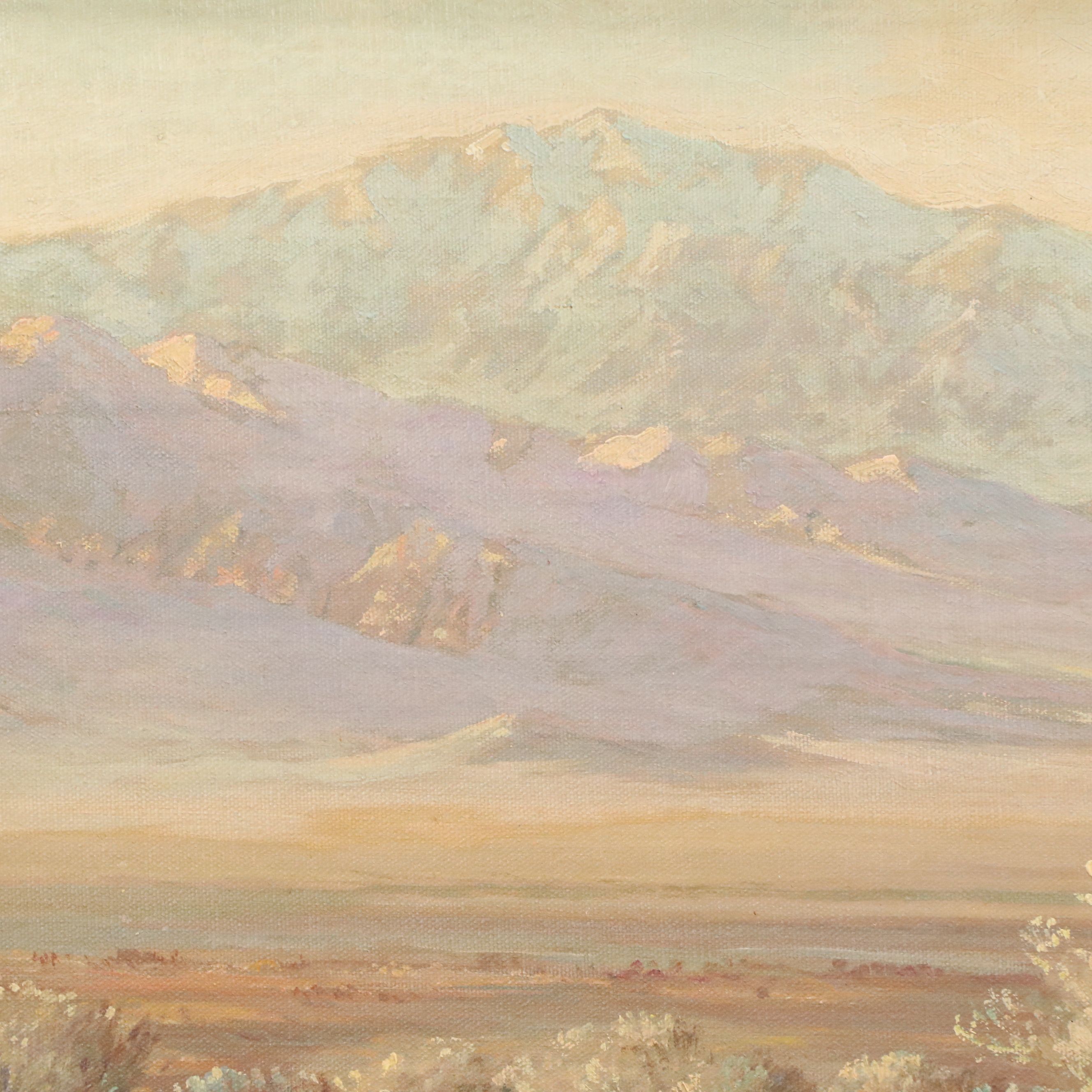 Fred Grayson Sayre Oil Painting of Desert Landscape, Early 20th Century