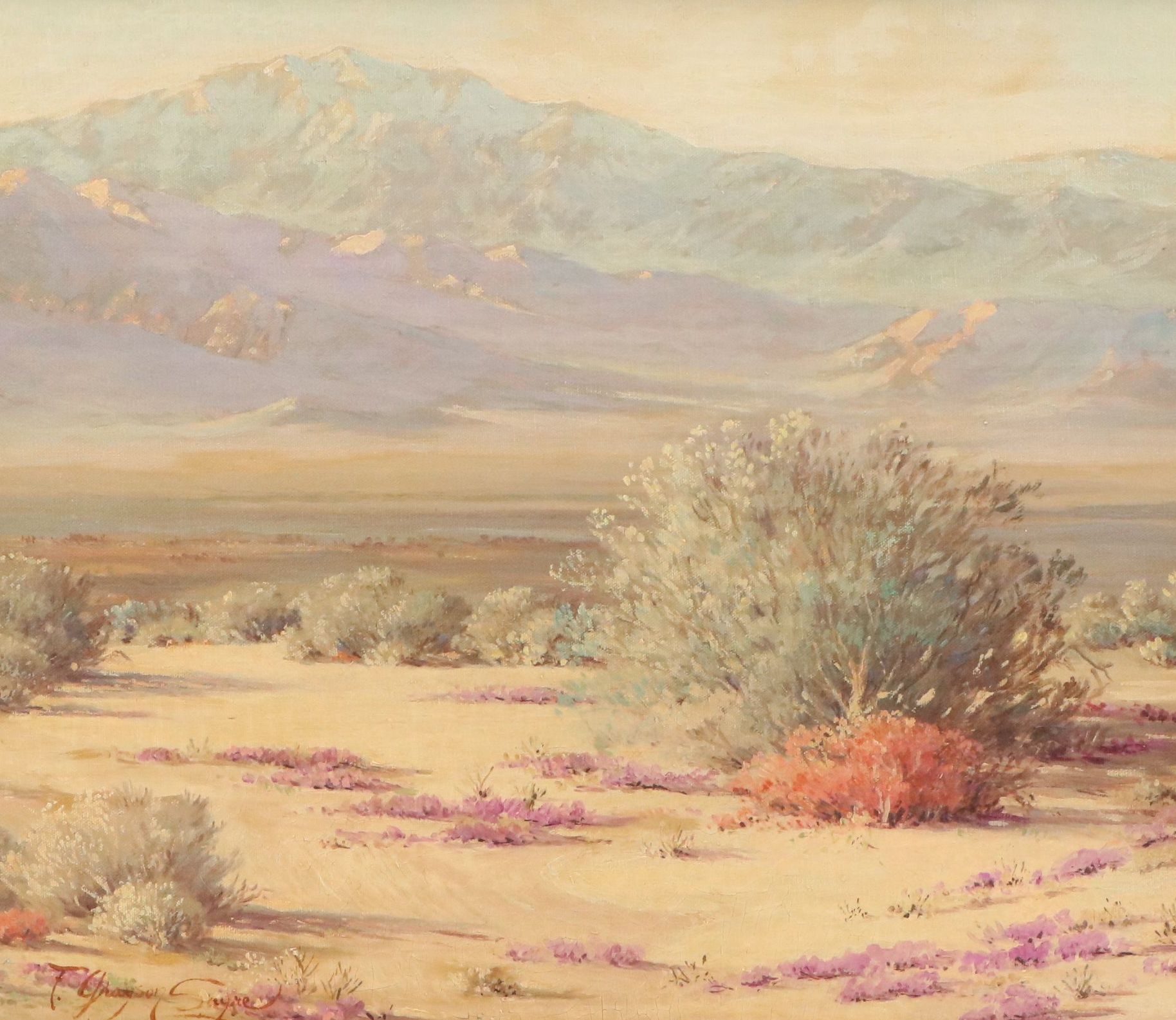 Fred Grayson Sayre Oil Painting of Desert Landscape, Early 20th Century