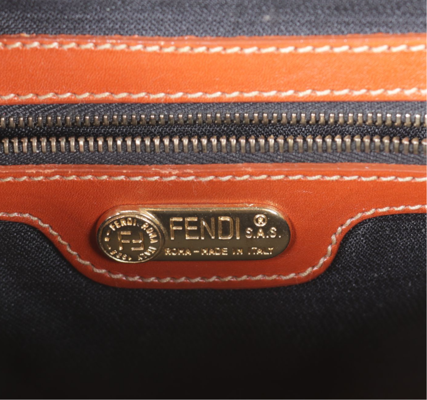 Fendi Boston Bag in Pequin Stripe Coated Canvas and Leather
