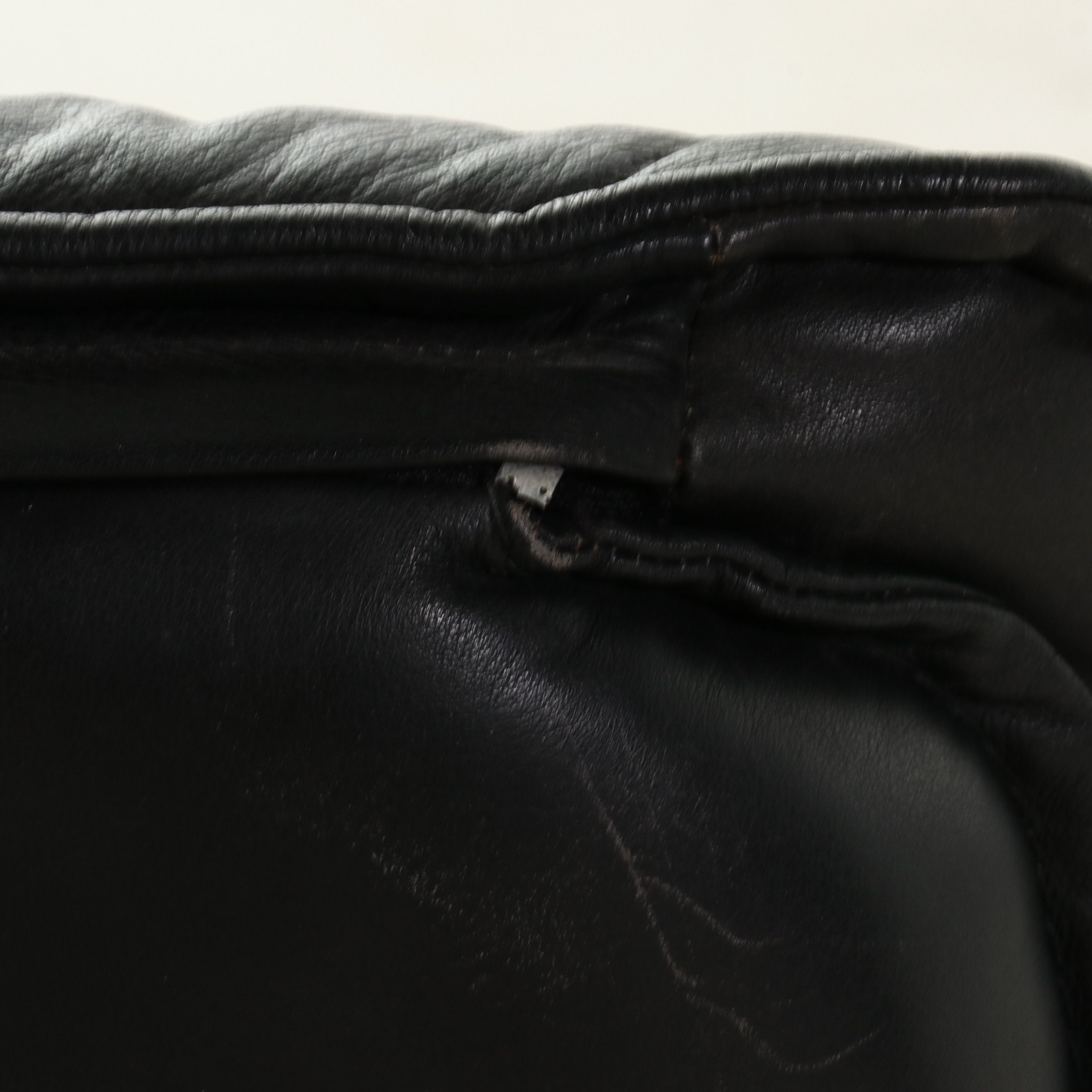 Ekornes Inspired Danish Modern Style Leather Lounge Chair and Ottoman