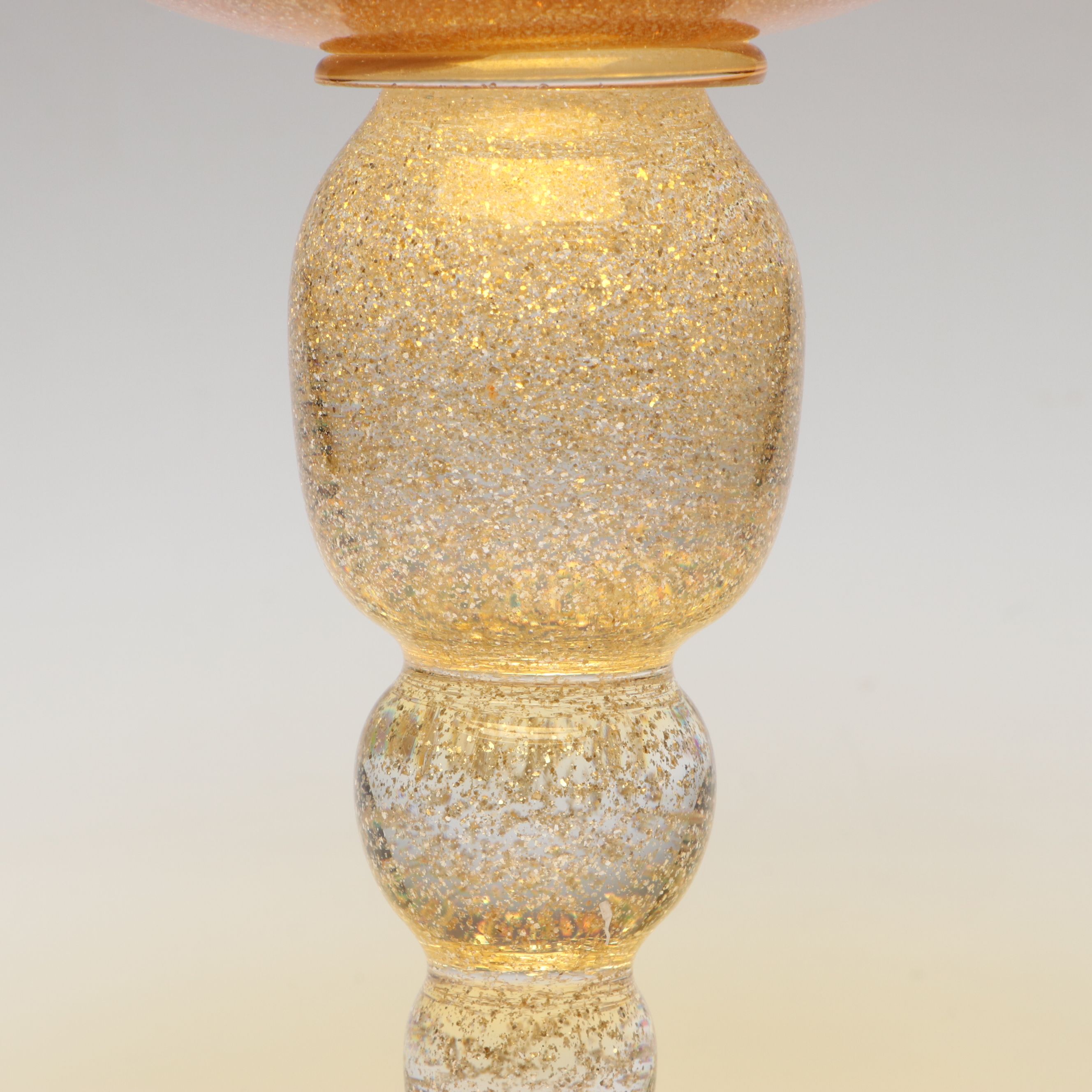 Global Views Gold Flecked Art Glass Pedestal Bowl