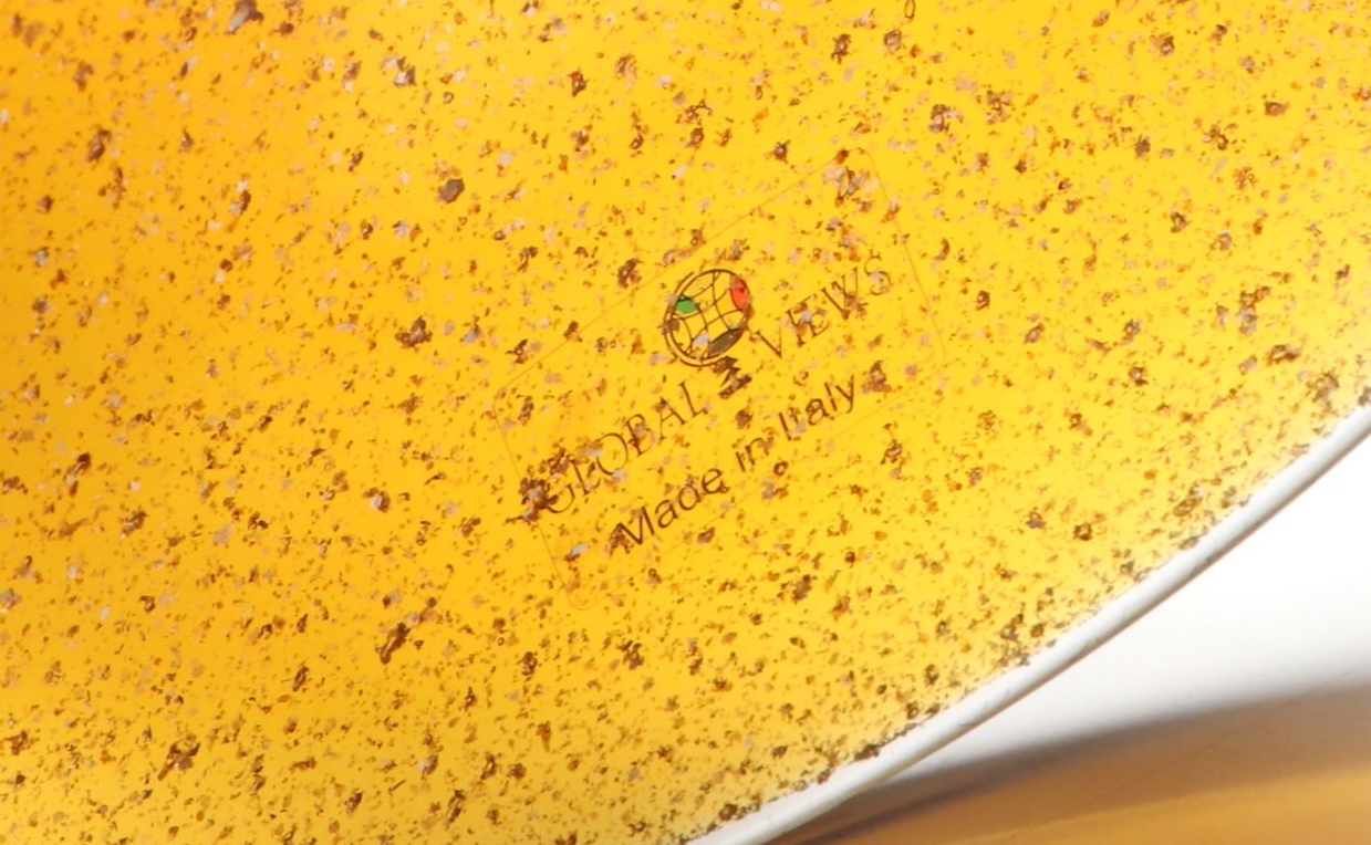 Global Views Gold Flecked Art Glass Pedestal Bowl