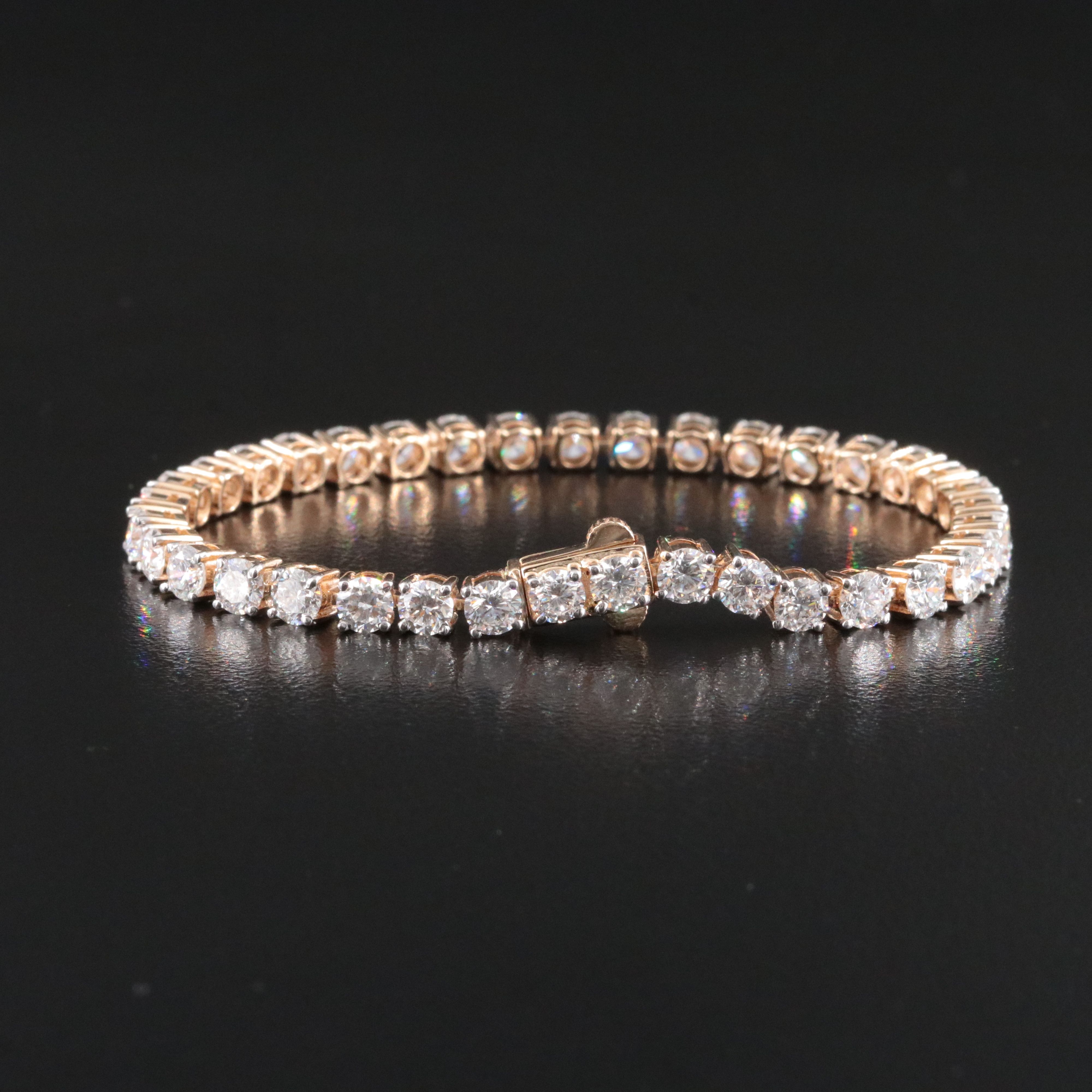 14K 6.85 CTW Lab Grown Diamond Line Bracelet