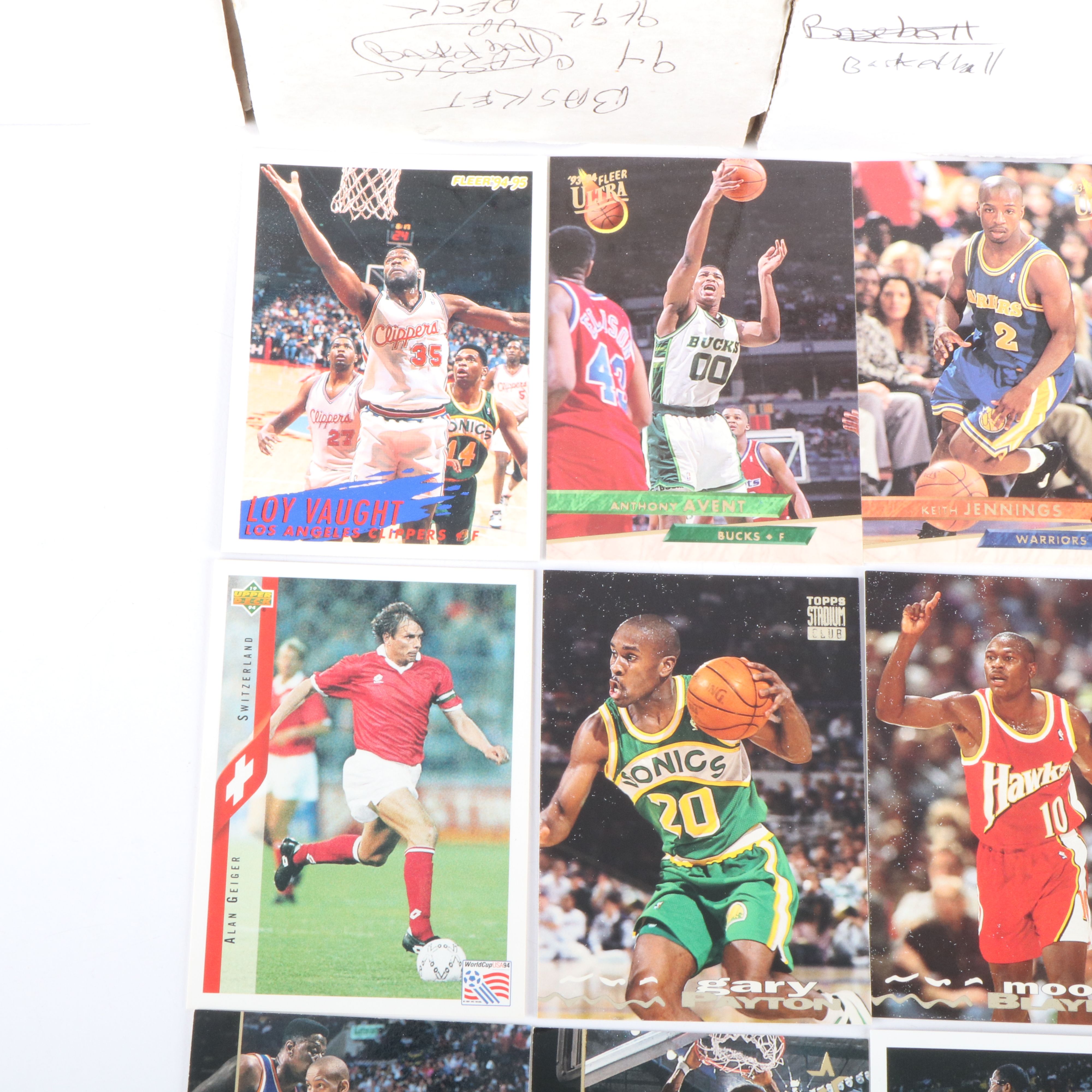Five Boxes of Basketball and Some Soccer Cards, 1990s, Approximately 3,500 Cards
