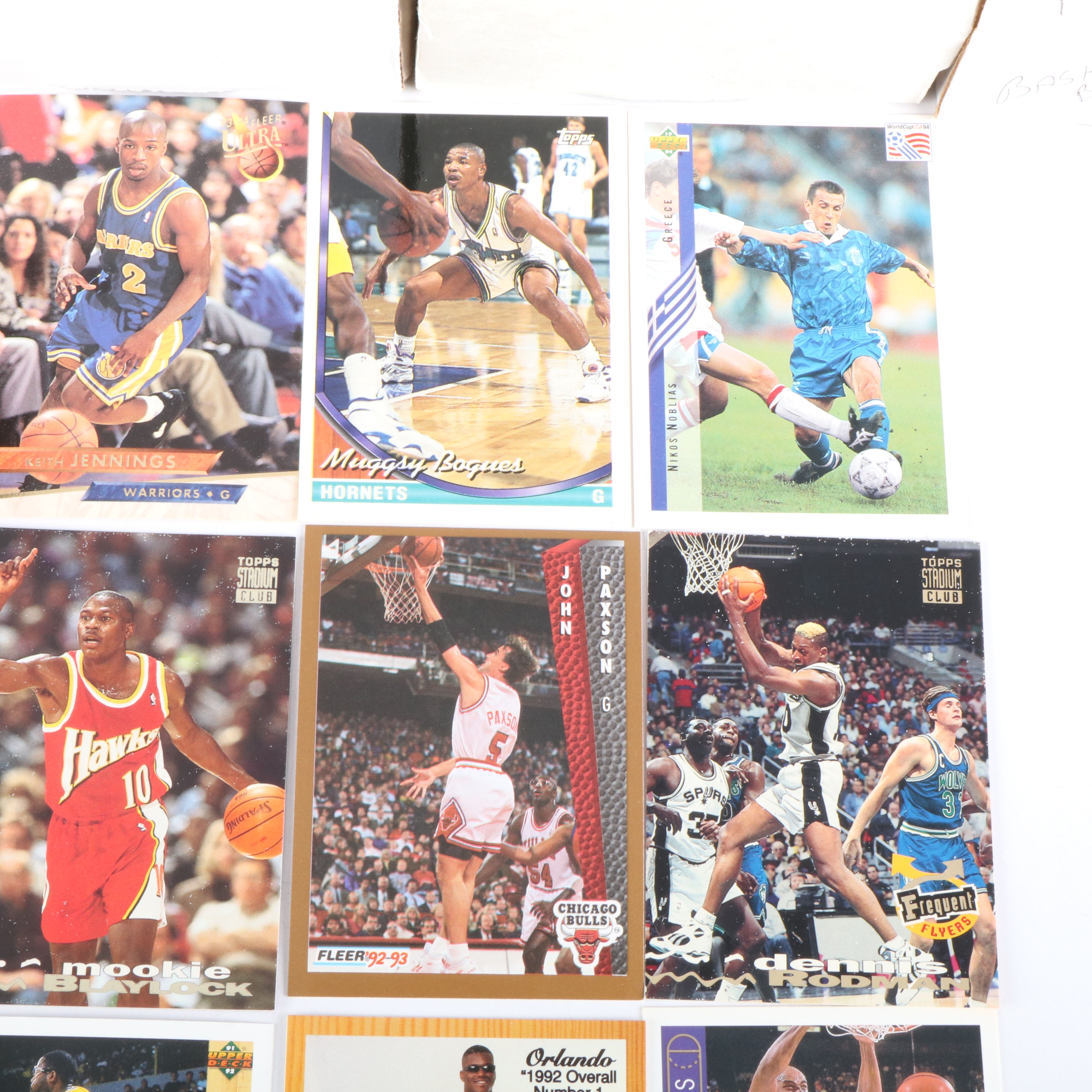 Five Boxes of Basketball and Some Soccer Cards, 1990s, Approximately 3,500 Cards