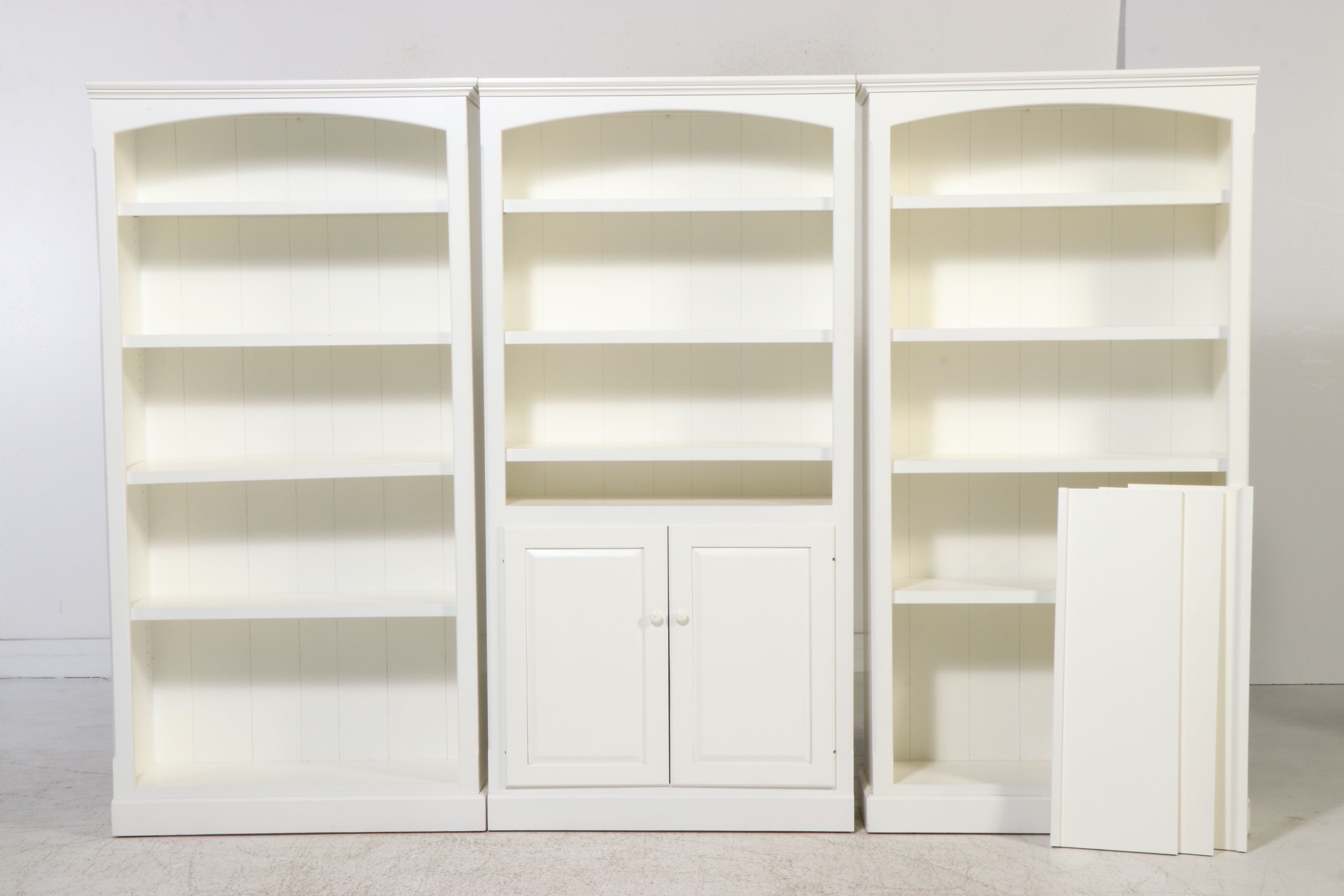 Contemporary Three-Piece Painted Modular Bookcase