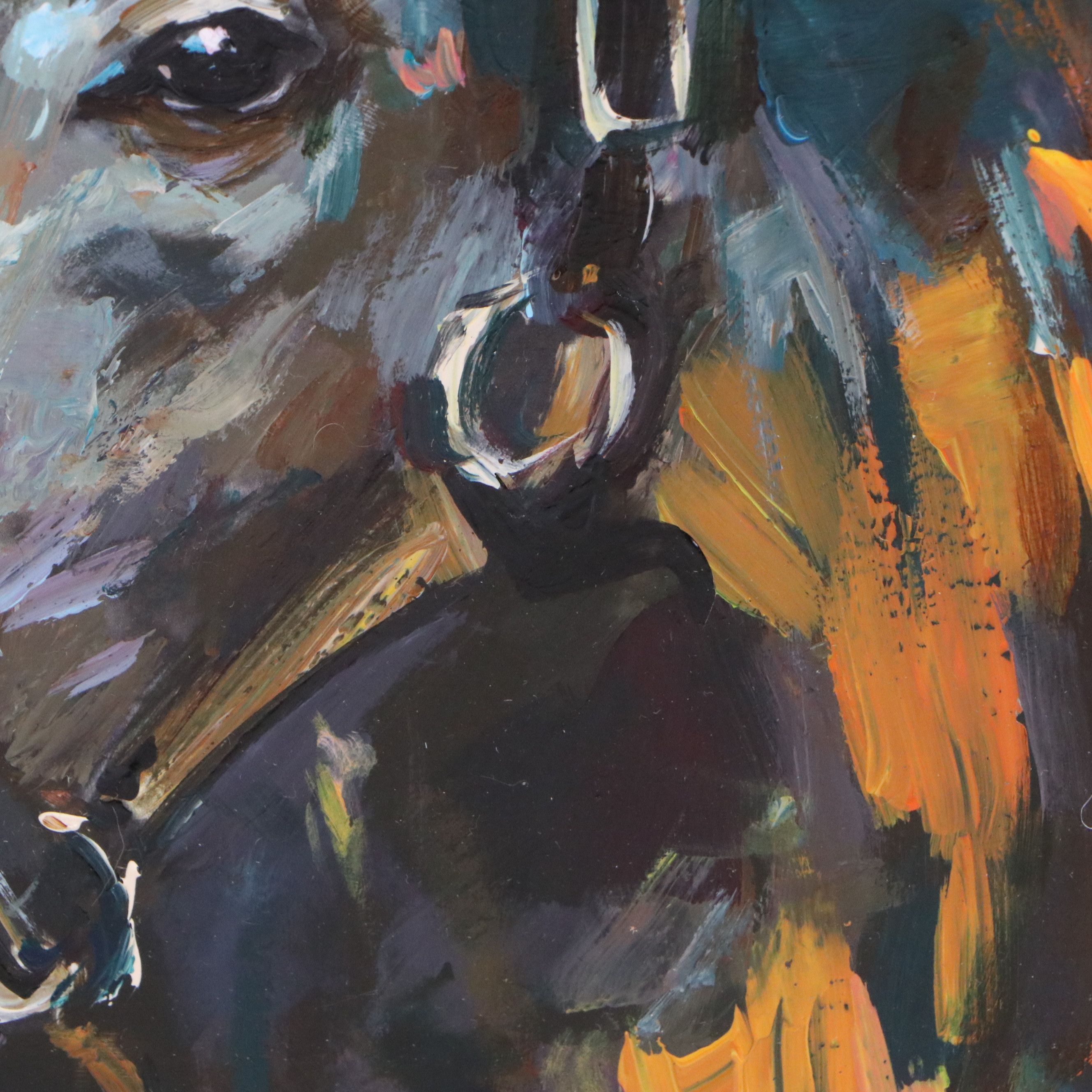 A. Rey Equine Portrait Oil Painting "Blaze," 2025