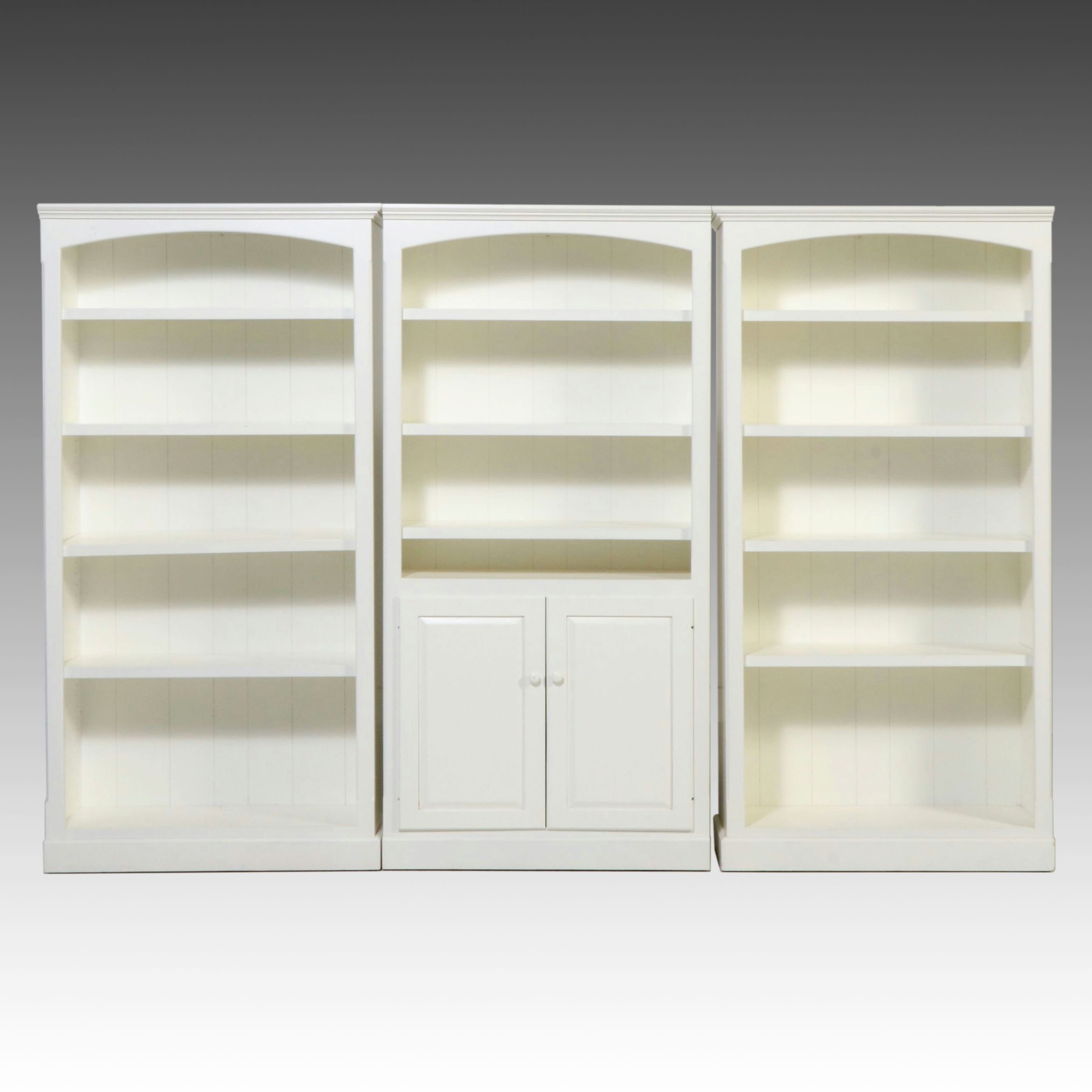 Contemporary Three-Piece Painted Modular Bookcase