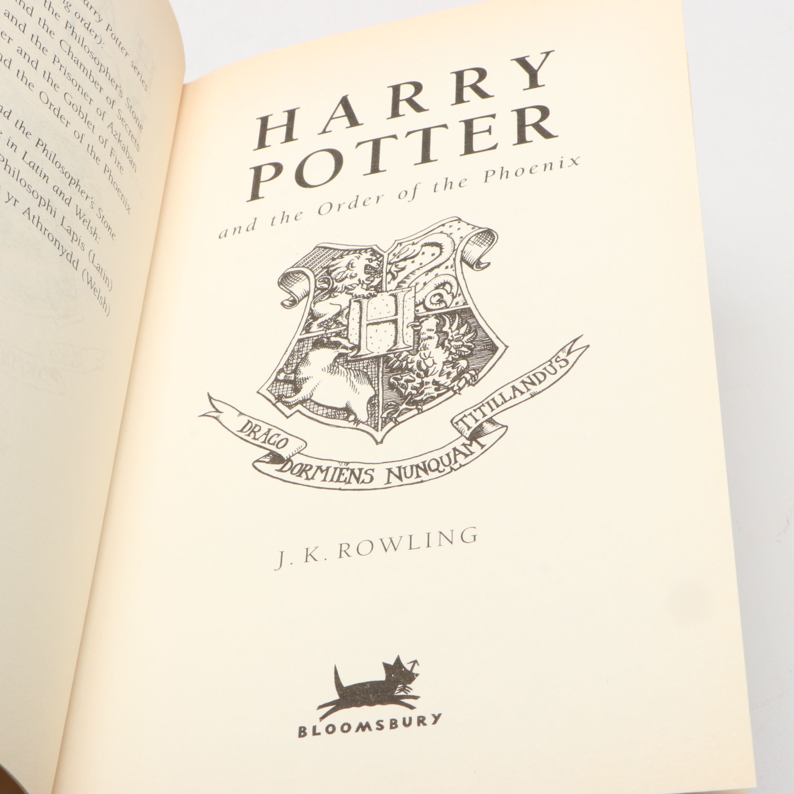 First UK Edition "Harry Potter and the Order of the Phoenix" by J. K. Rowling