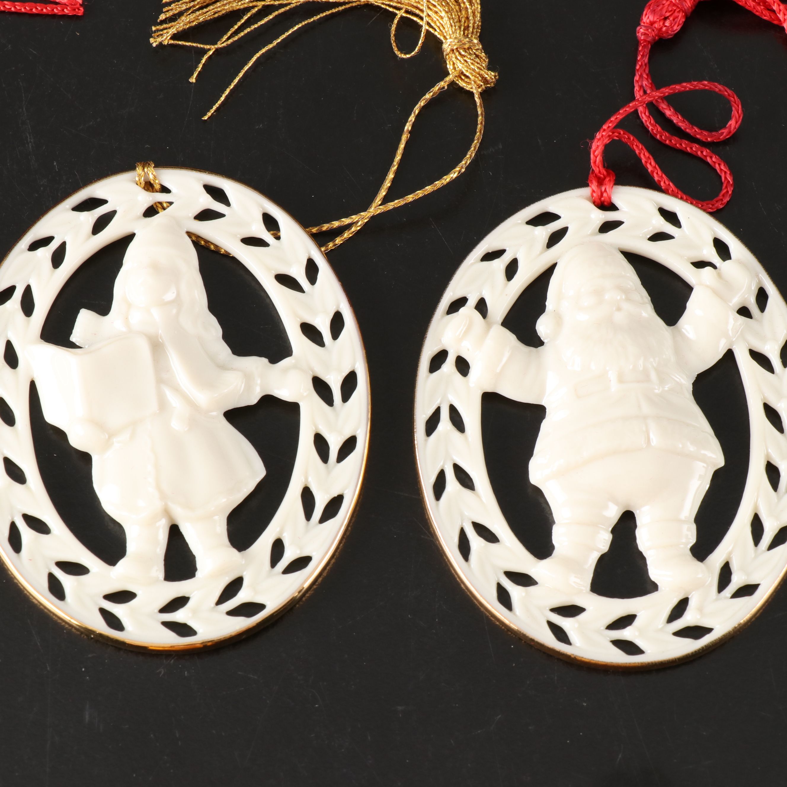 Lenox "Florentine & Pearl" Spire Ornament with More Porcelain Ornaments