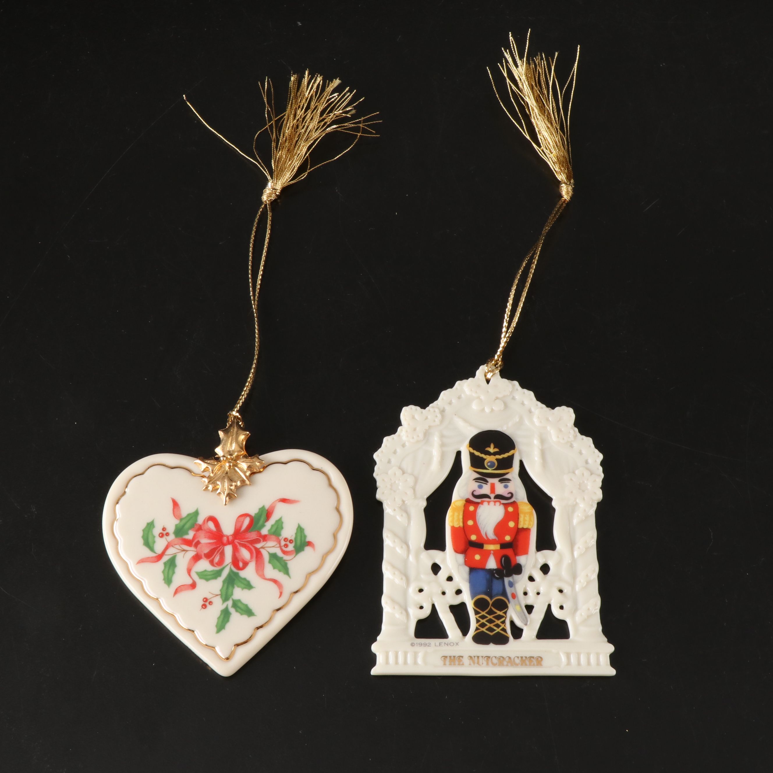 Lenox "Florentine & Pearl" Spire Ornament with More Porcelain Ornaments