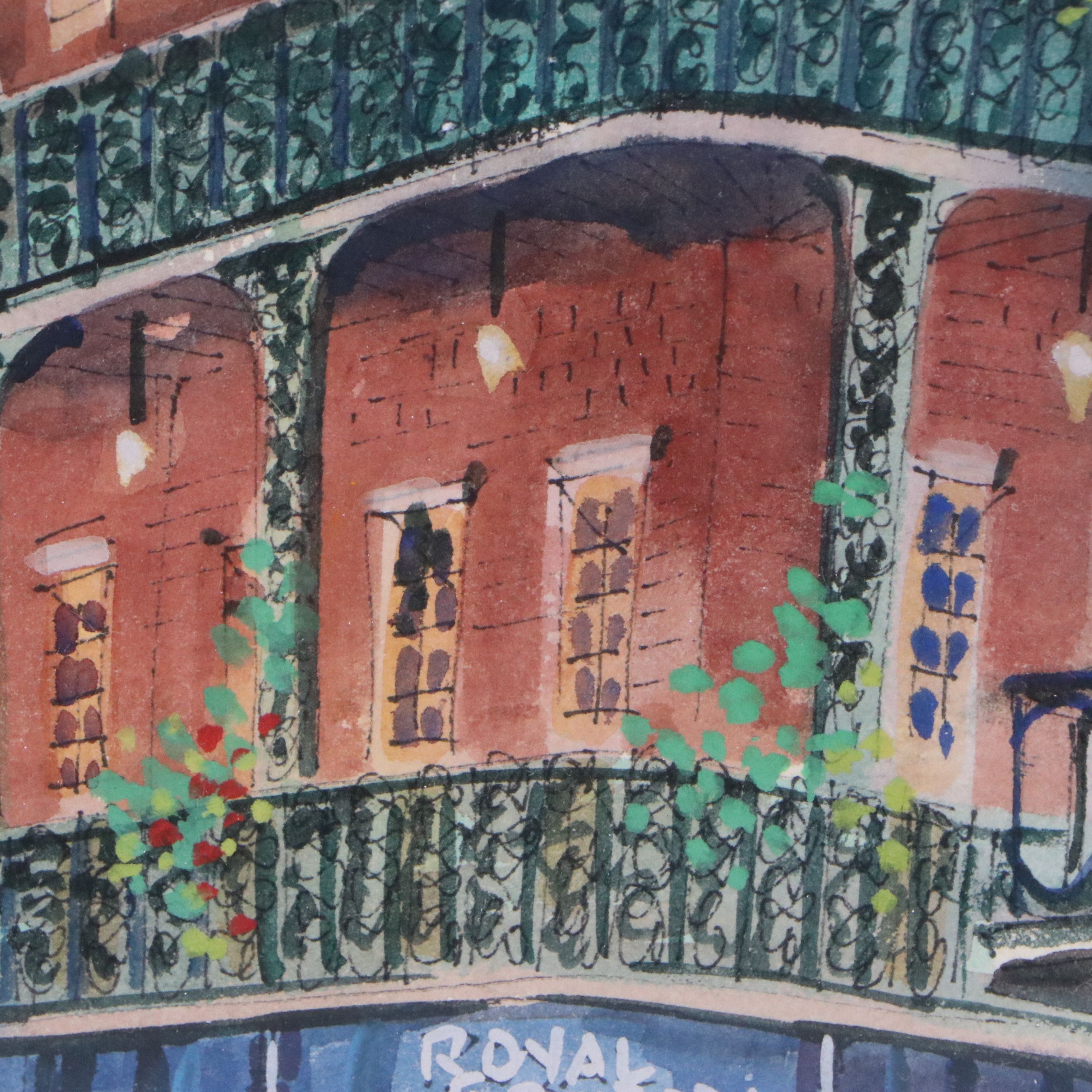 Pair of John McCann Watercolor Paintings of Street Scenes, Late 20th Century