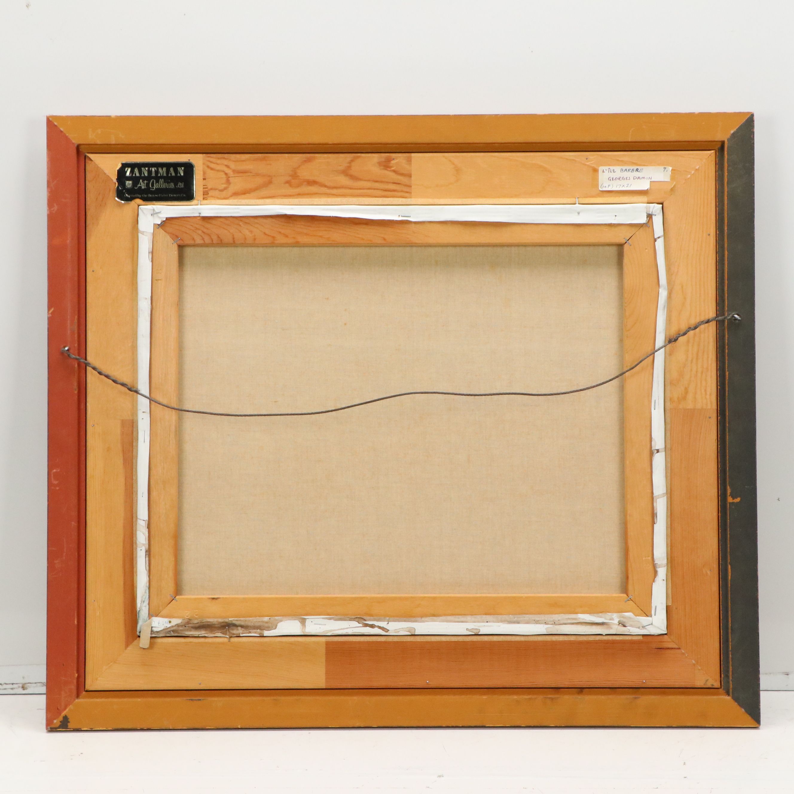 Georges Damin Oil Painting "L'Île Barbre," Late 20th Century