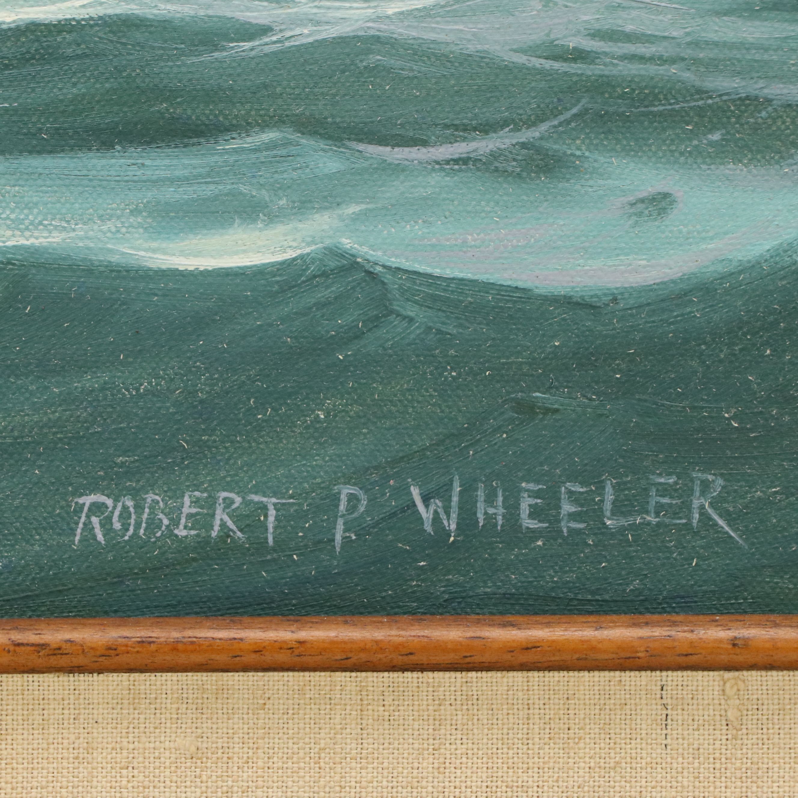 Robert P. Wheeler Oil Painting Clipper Ship at Sea, Early 20th Century