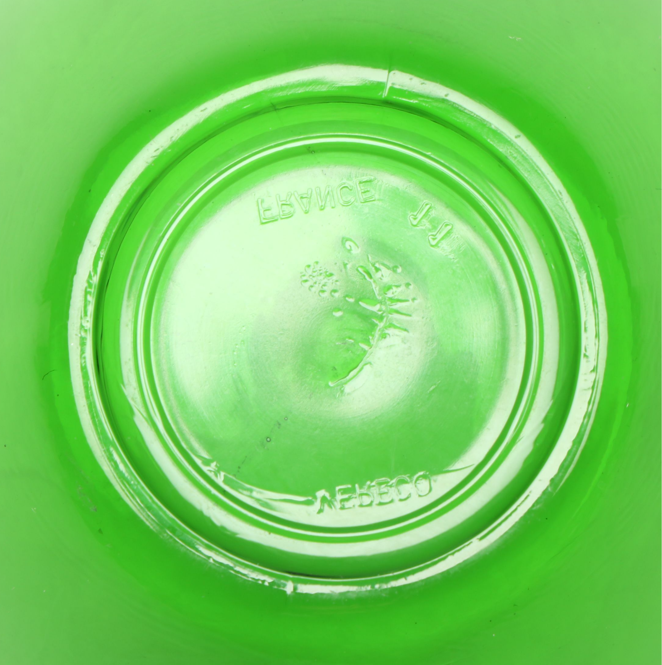 Anchor Hocking "Charm" Glass Dinnerware with Green Vereco Cups