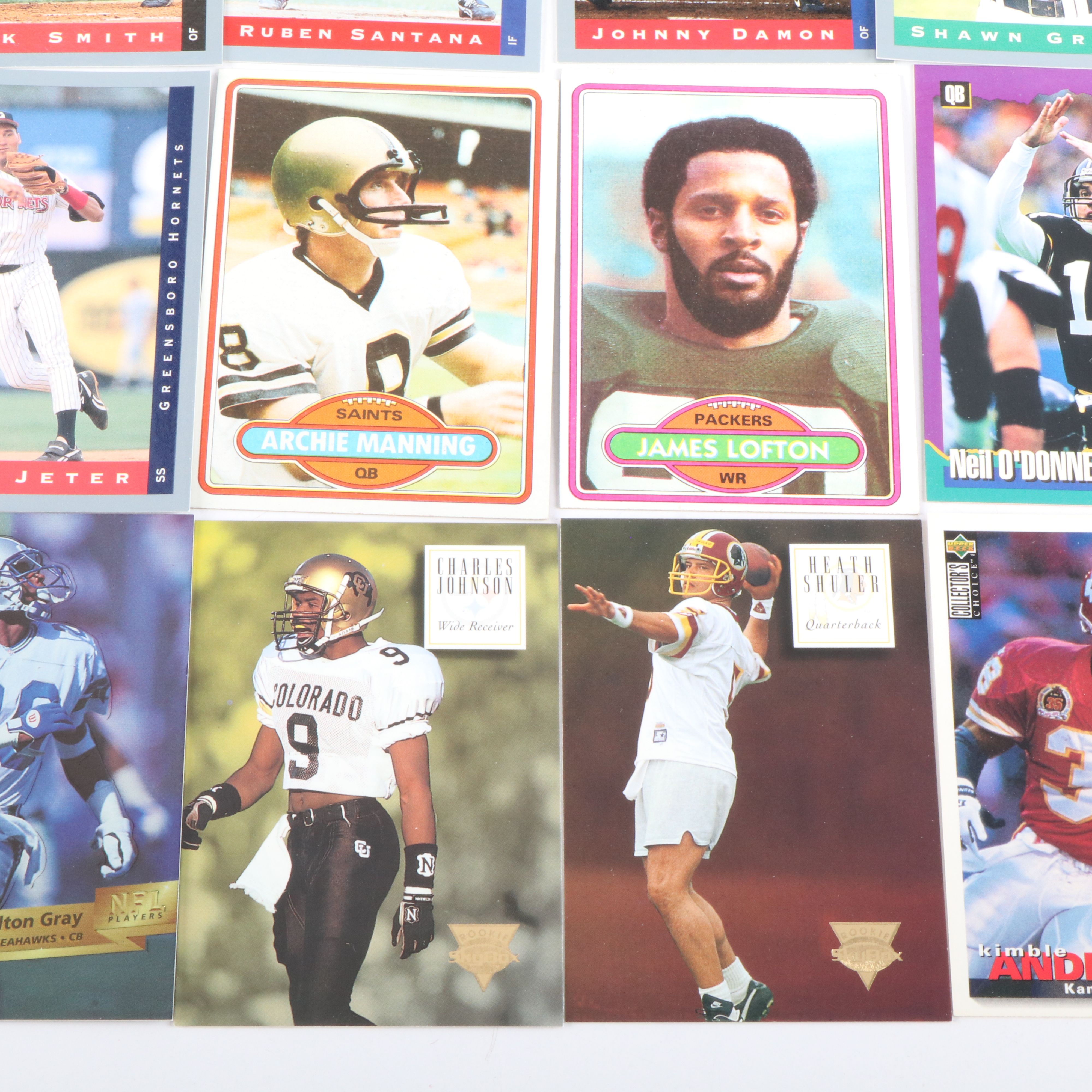 Four Boxes of Football Cards and One Box of Minor League Baseball Cards