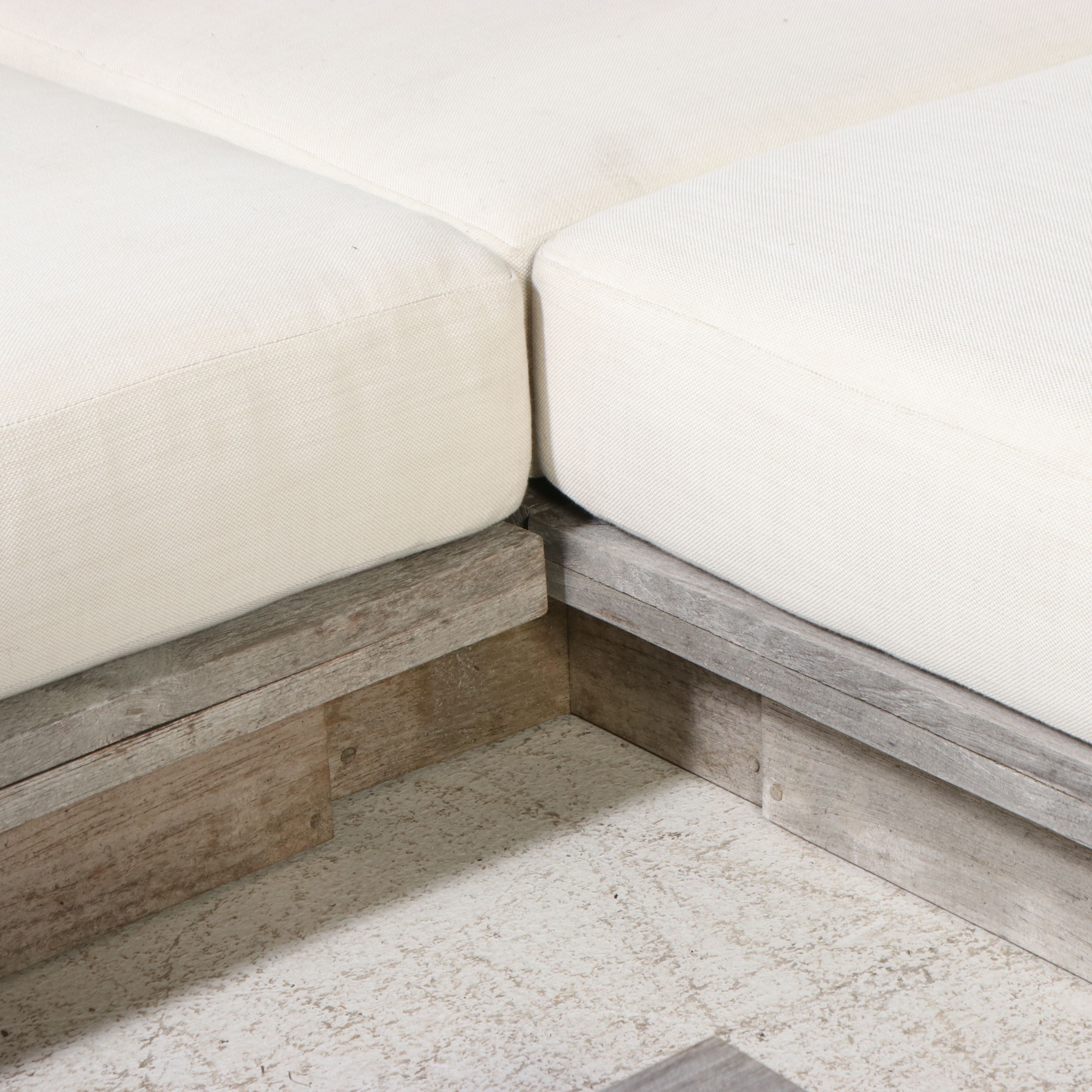 Restoration Hardware "Menorca" Teak Sectional Sofa and Coffee Table