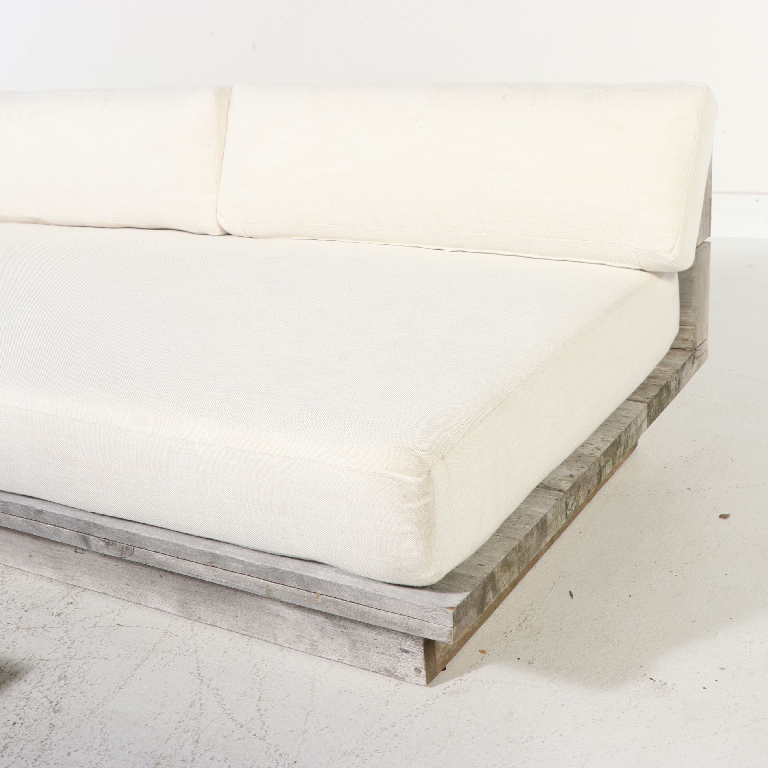 Restoration Hardware "Menorca" Teak Sectional Sofa and Coffee Table