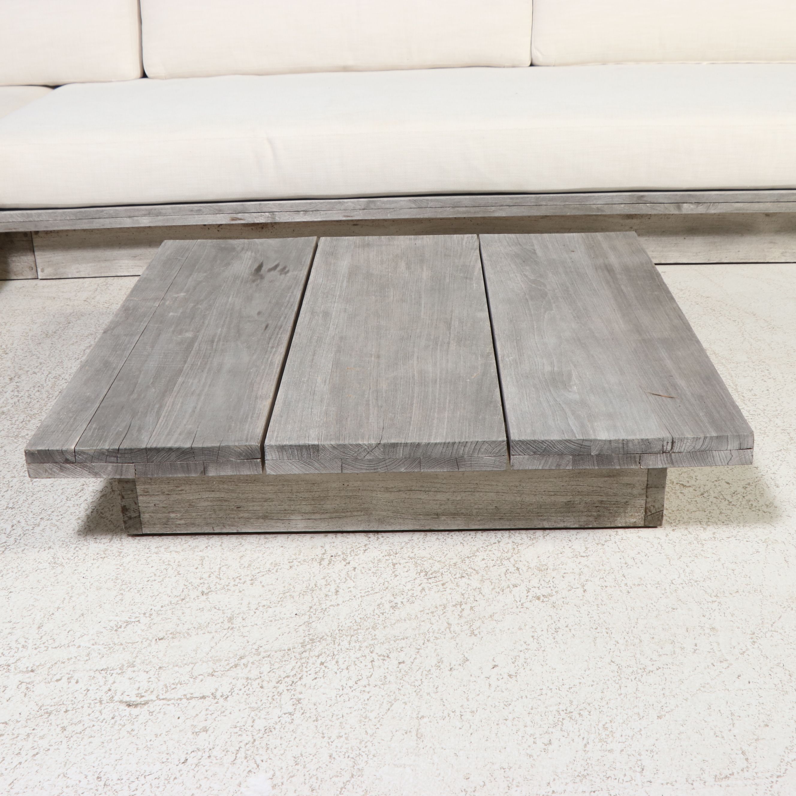 Restoration Hardware "Menorca" Teak Sectional Sofa and Coffee Table