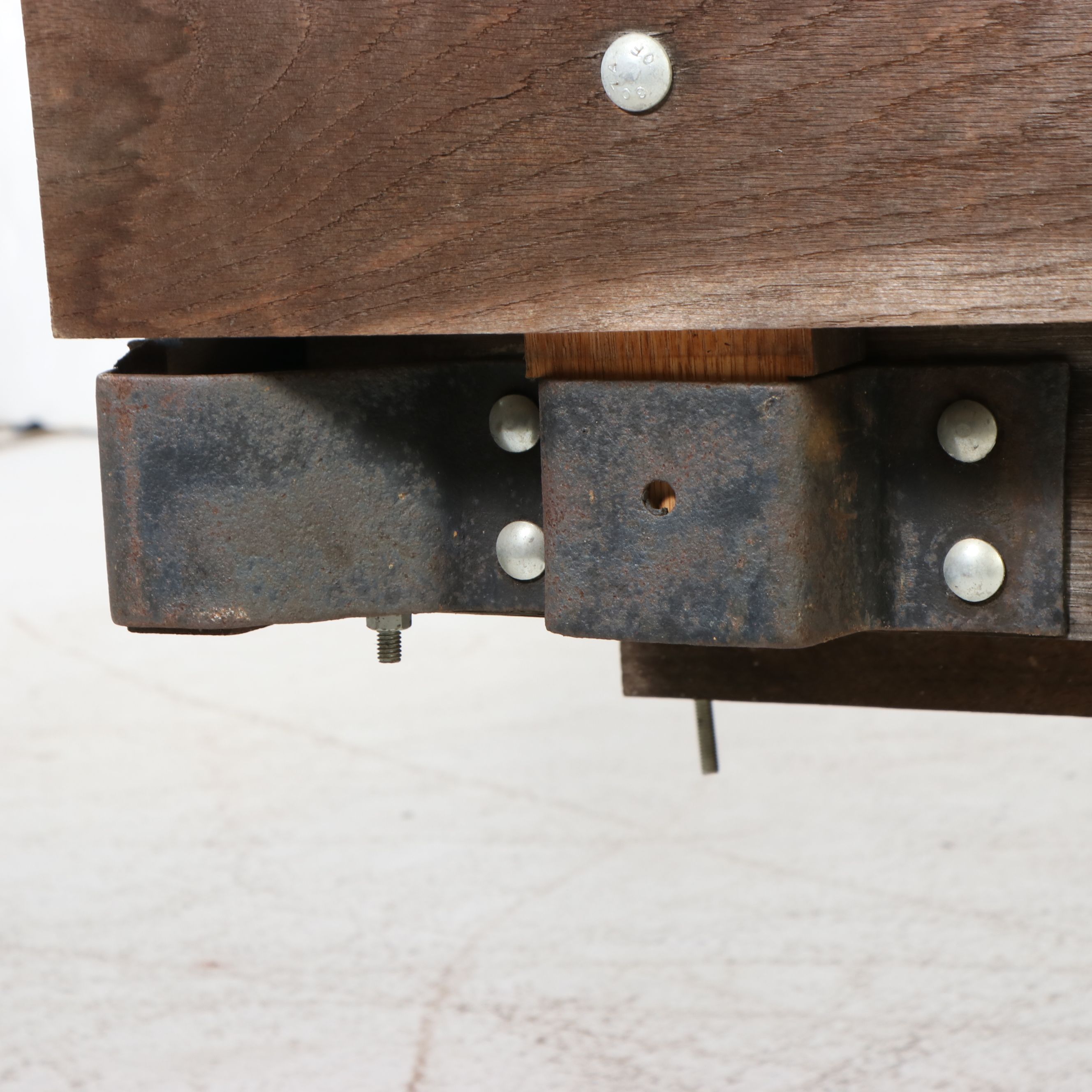 Industrial Oak and Iron Factory Cart, Early 20th Century