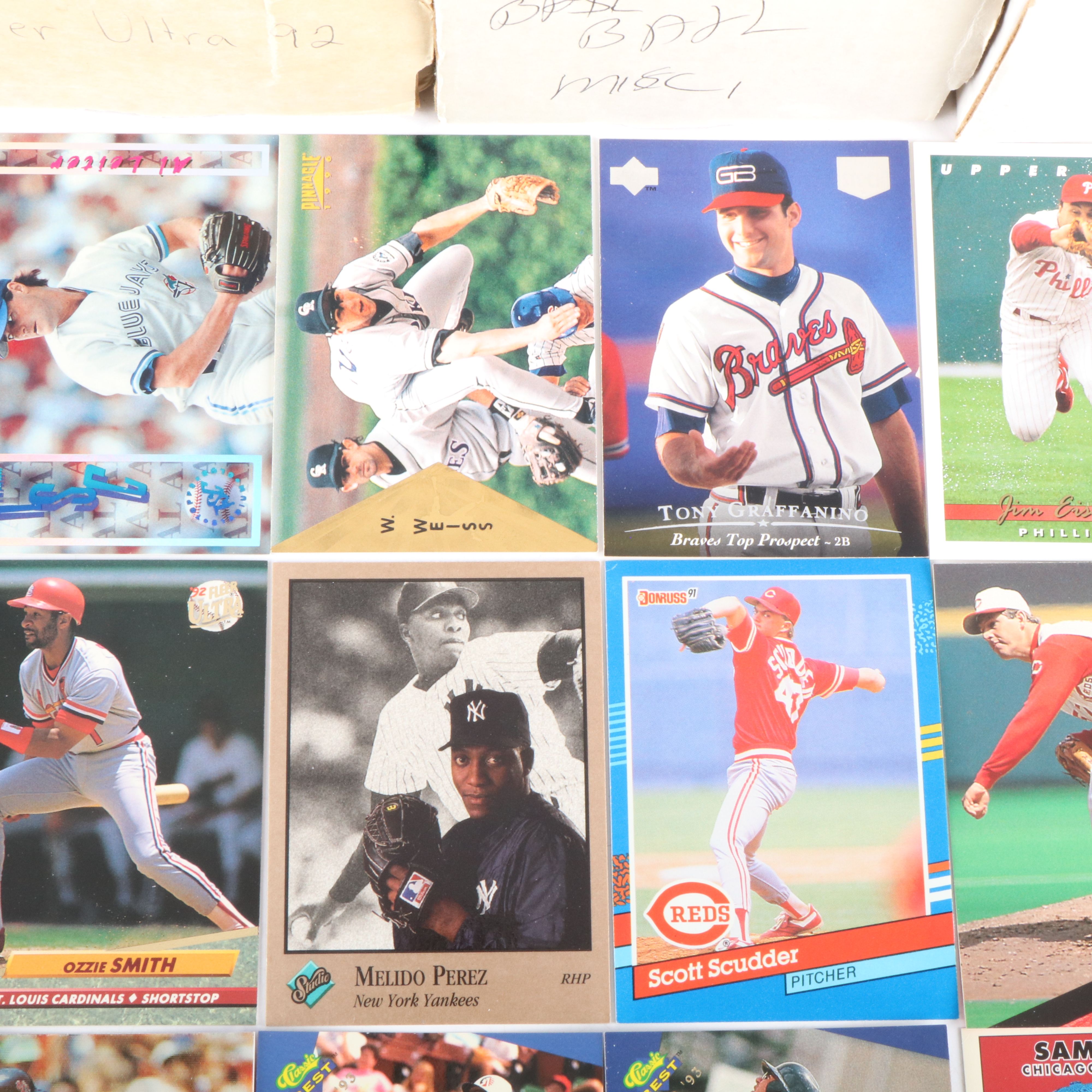 Six Boxes of Baseball Cards, Mainly 1990s, Approximately 4,000 Cards Total