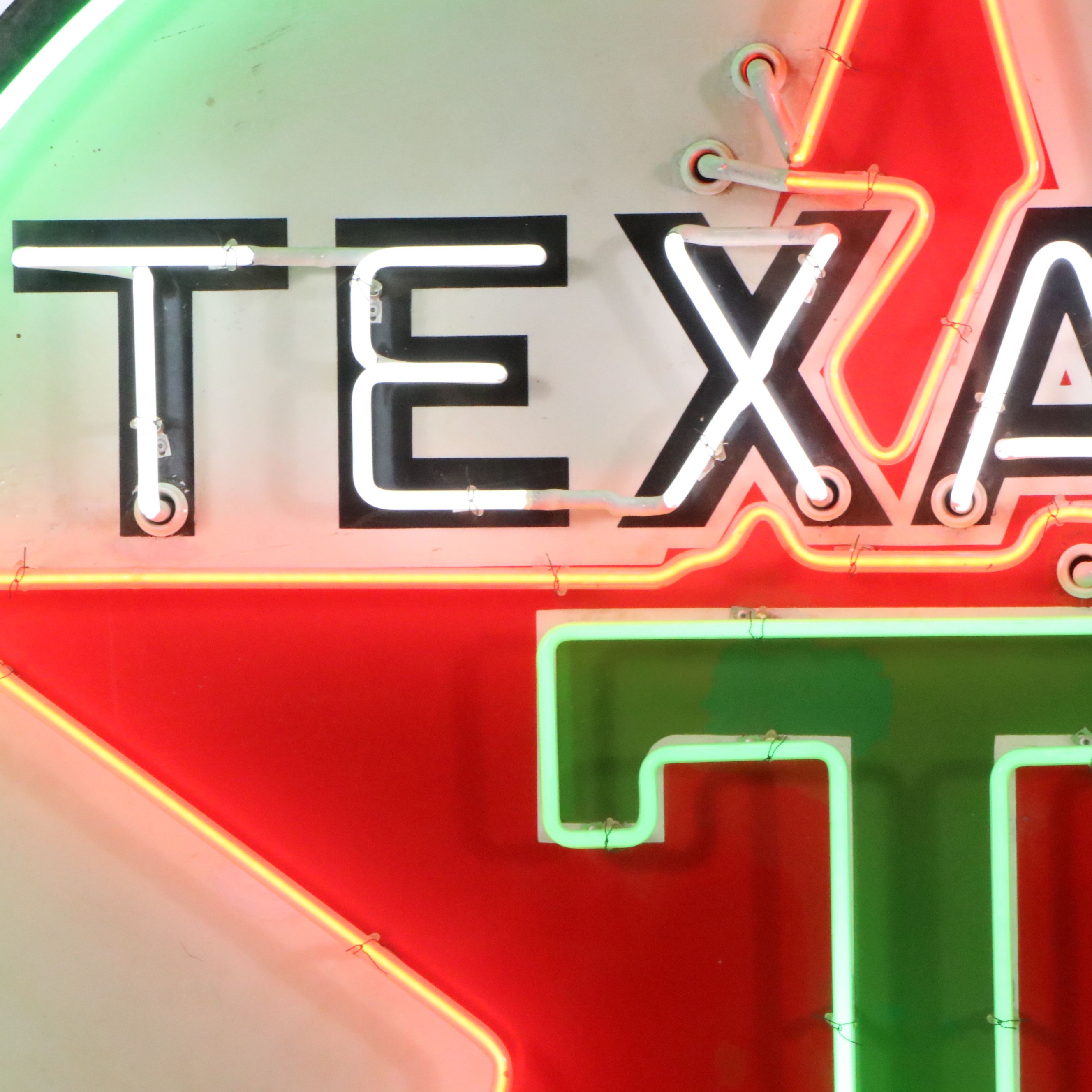Vintage Single-Sided "Texaco" Porcelain Neon Advertising Sign
