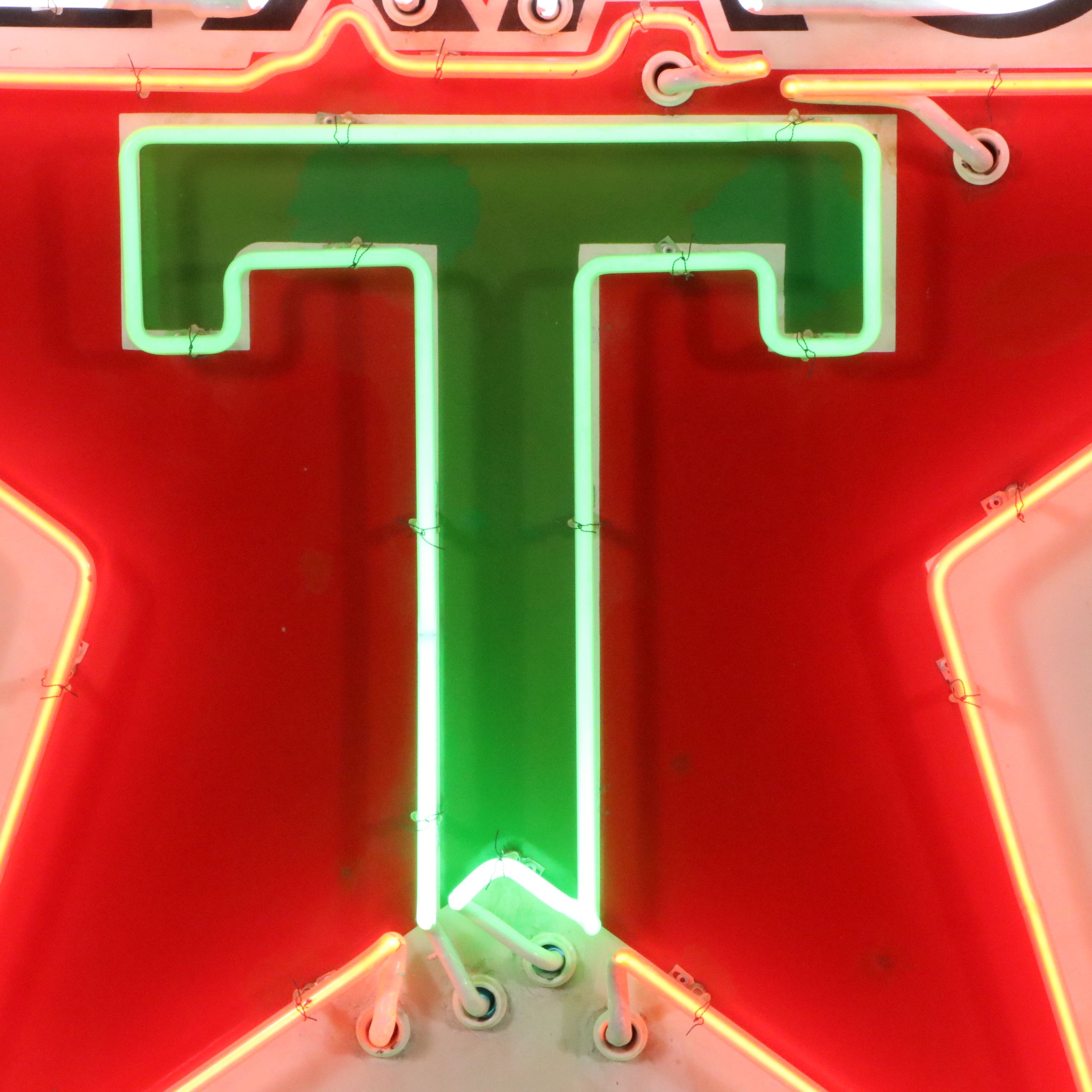 Vintage Single-Sided "Texaco" Porcelain Neon Advertising Sign