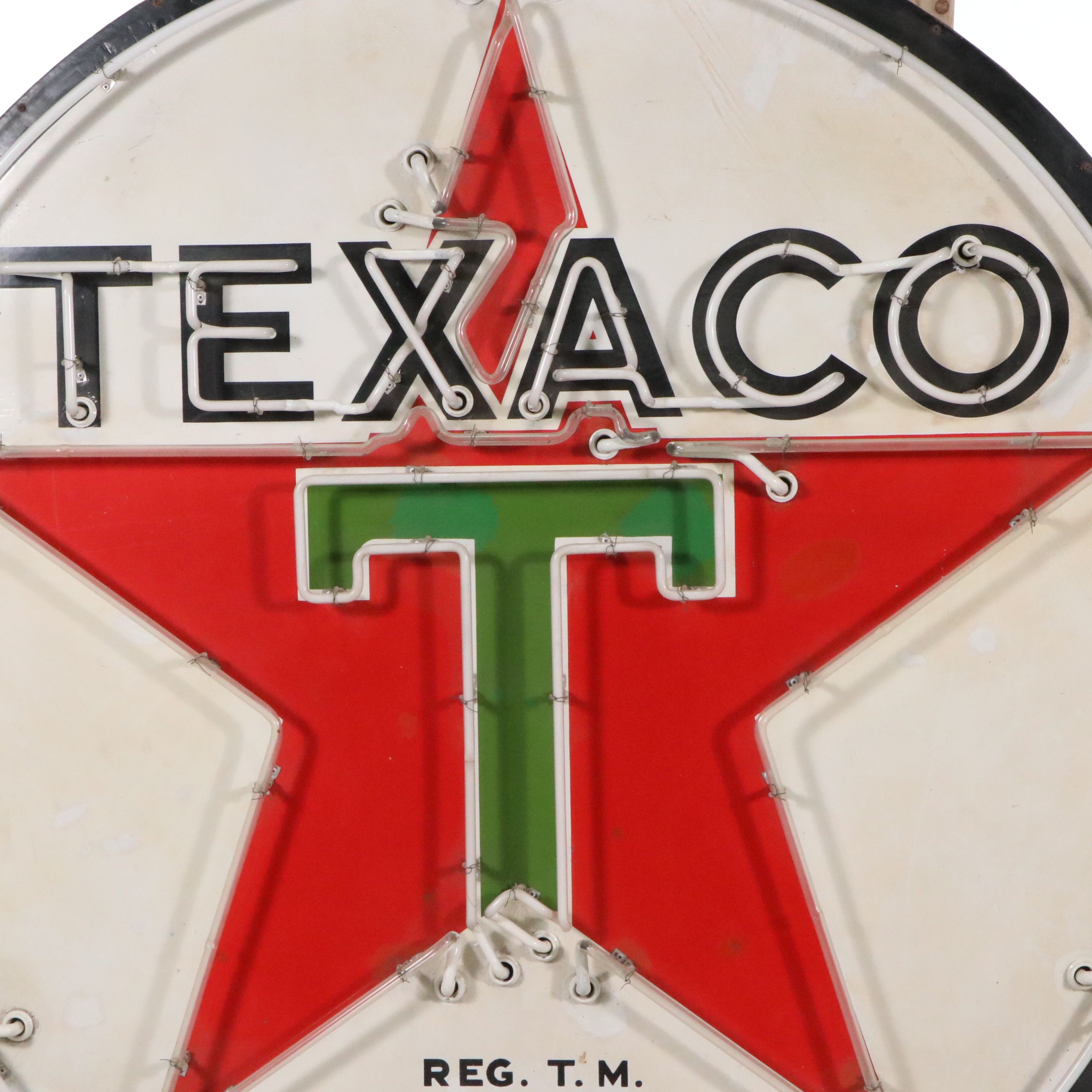 Vintage Single-Sided "Texaco" Porcelain Neon Advertising Sign