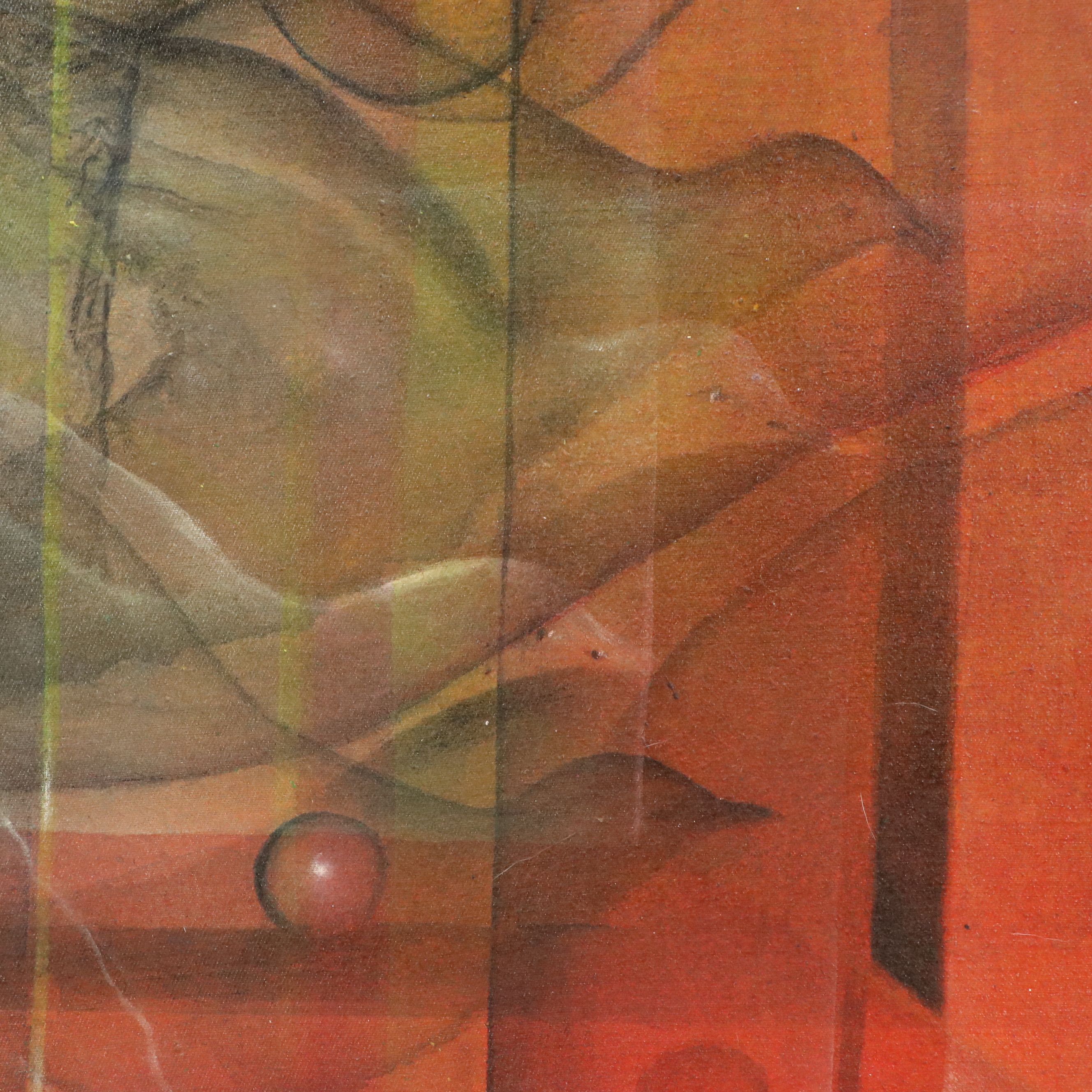 Gestural Expressionist Oil Painting, Mid-Late 20th Century