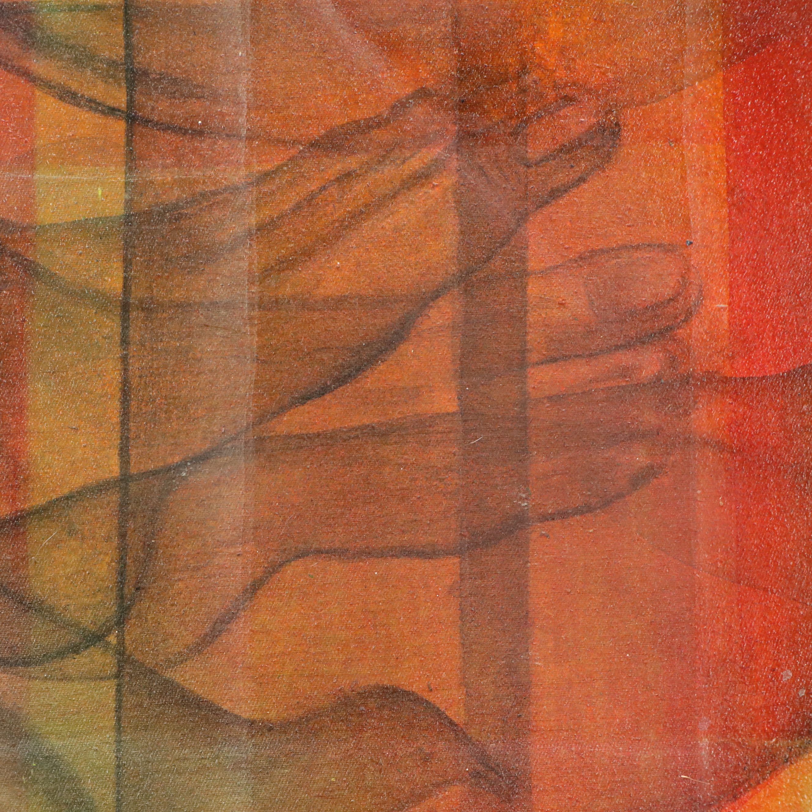 Gestural Expressionist Oil Painting, Mid-Late 20th Century