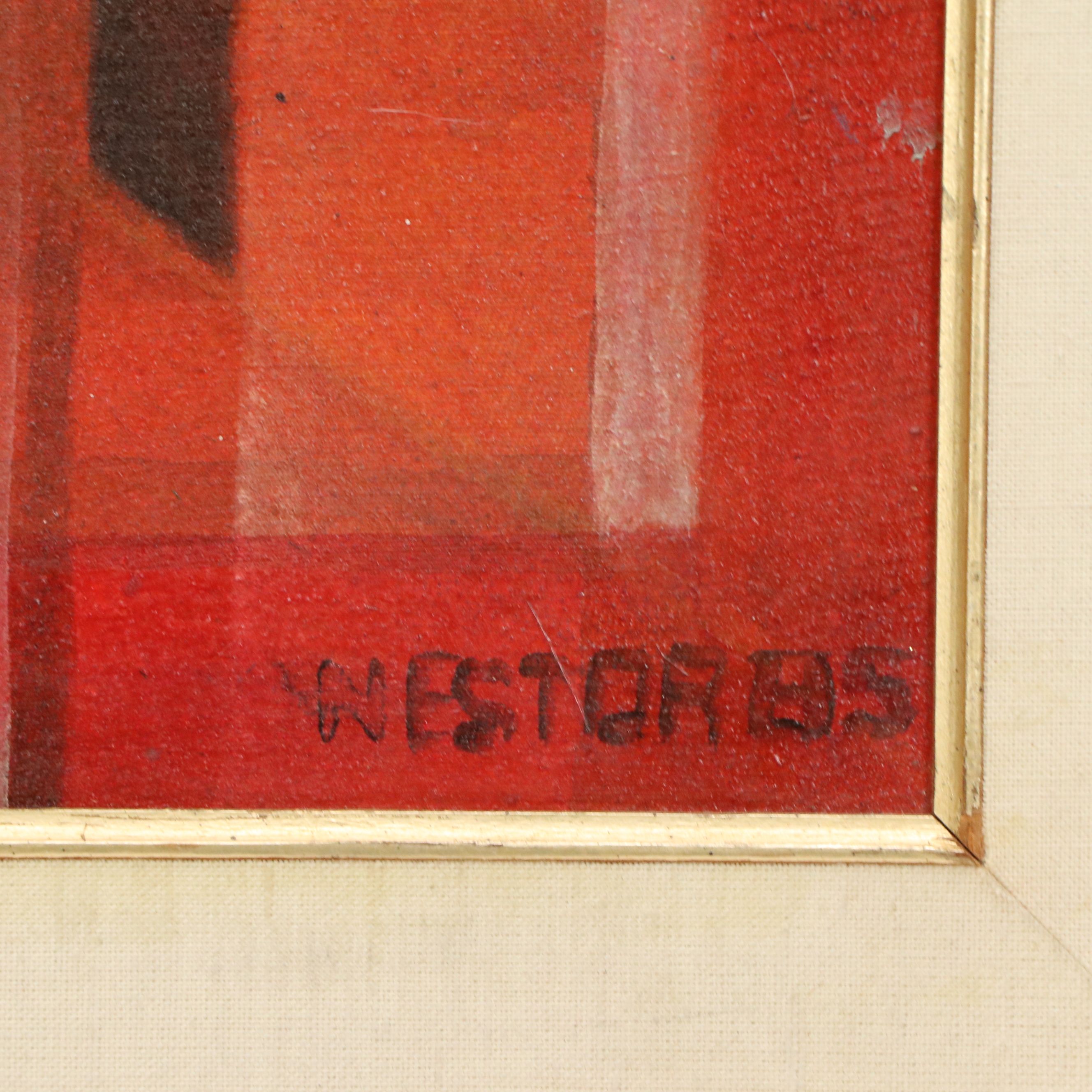 Gestural Expressionist Oil Painting, Mid-Late 20th Century