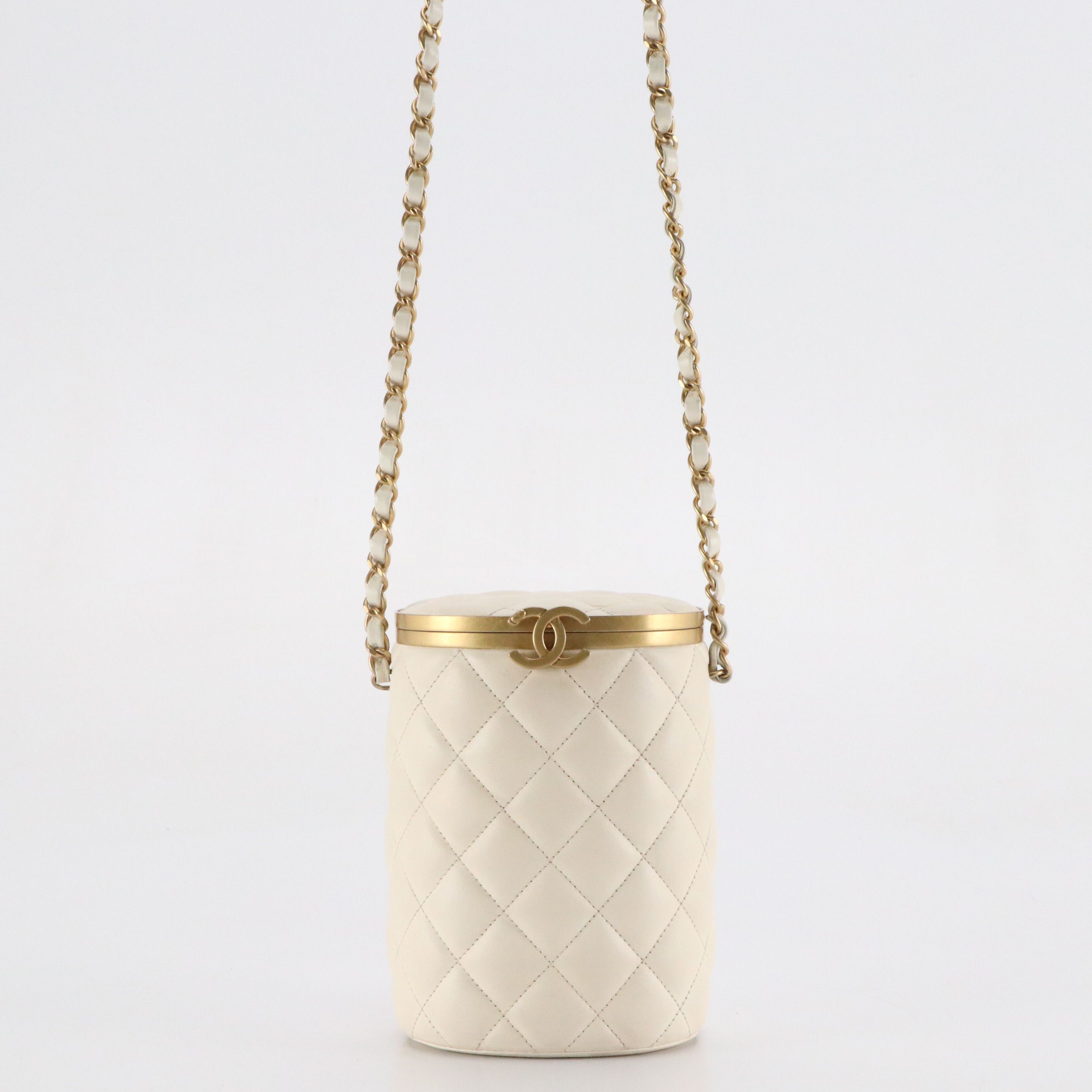 Chanel CC Small Vanity Crown Box Bag in Quilted Lambskin Leather