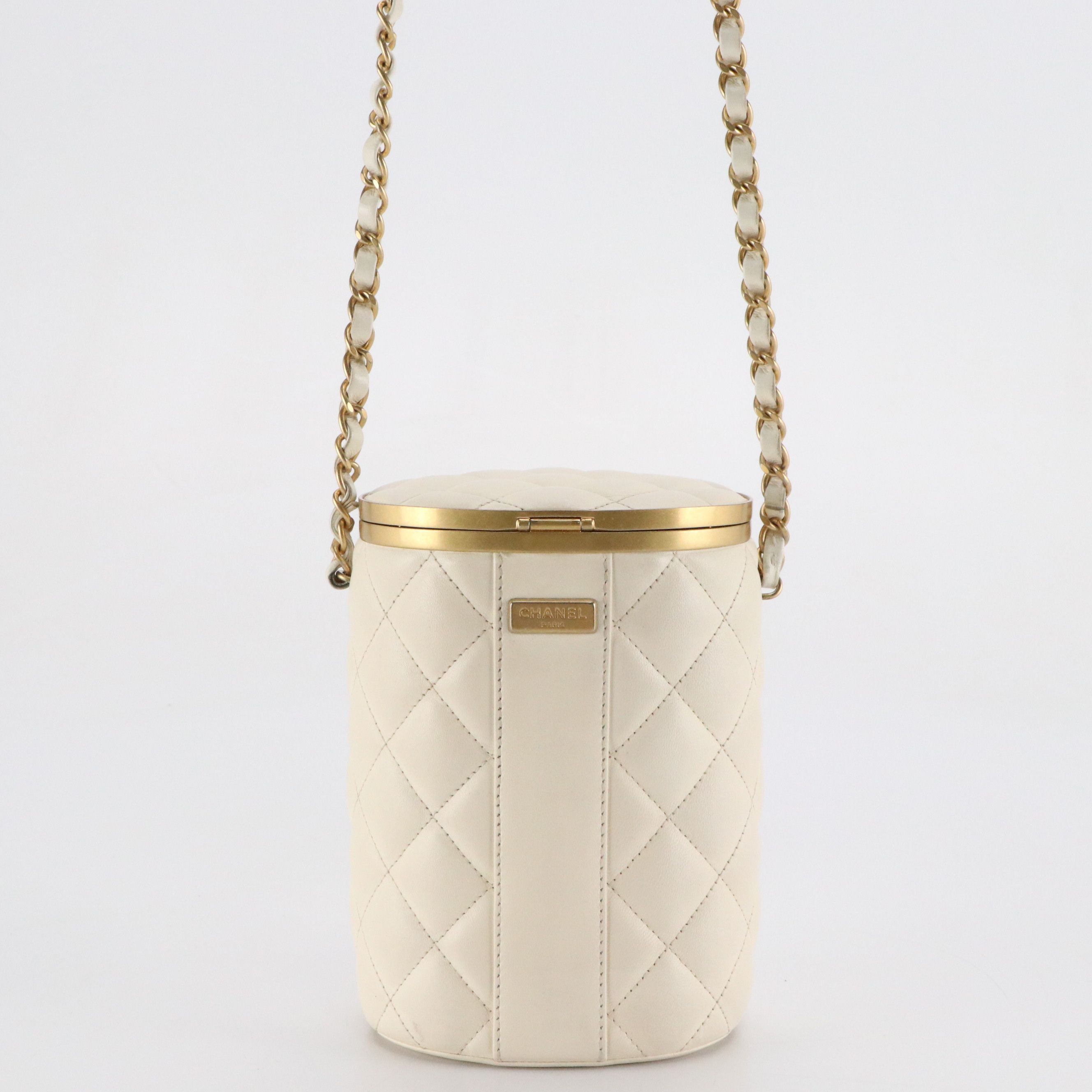 Chanel CC Small Vanity Crown Box Bag in Quilted Lambskin Leather