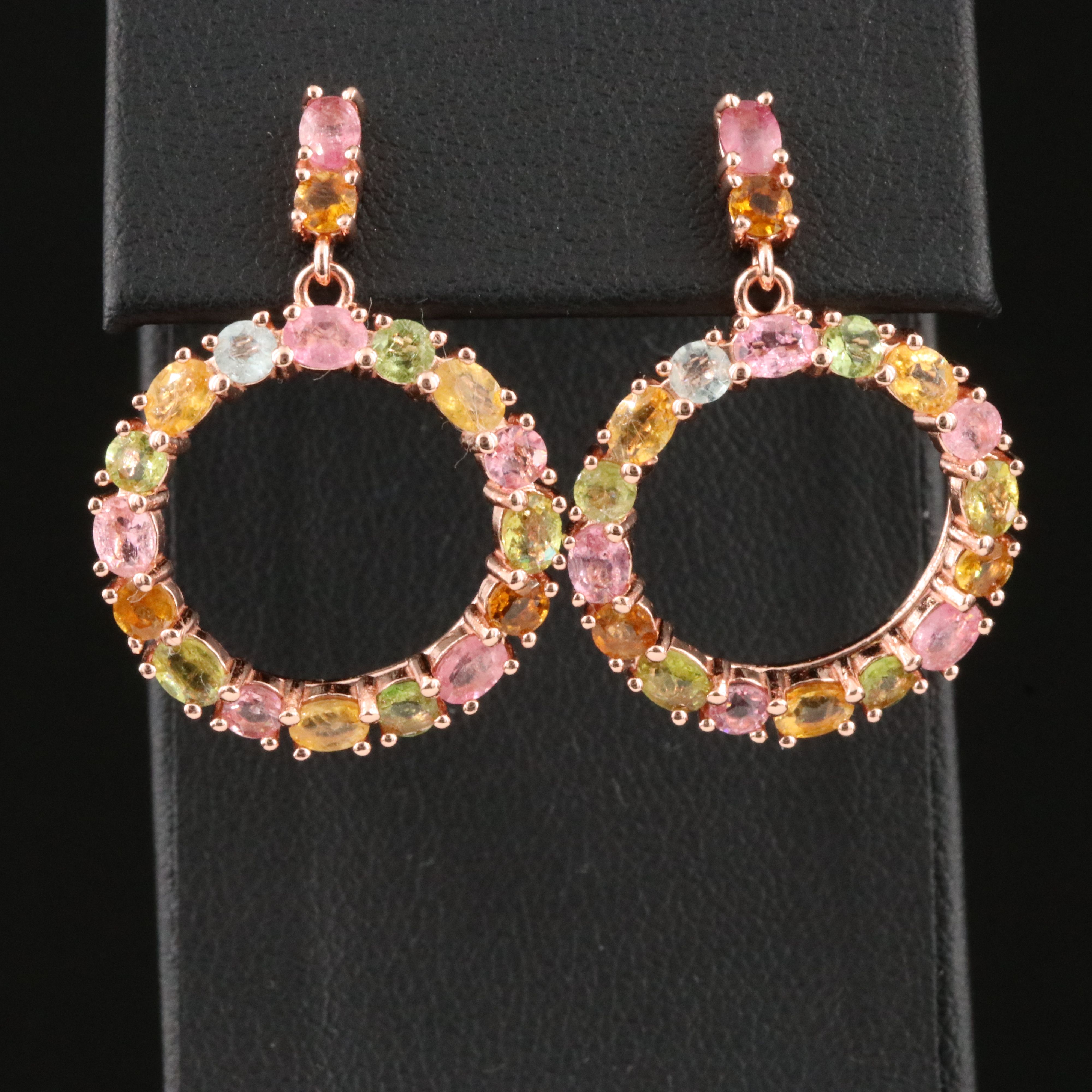 Sterling and Tourmaline Dangle Earrings