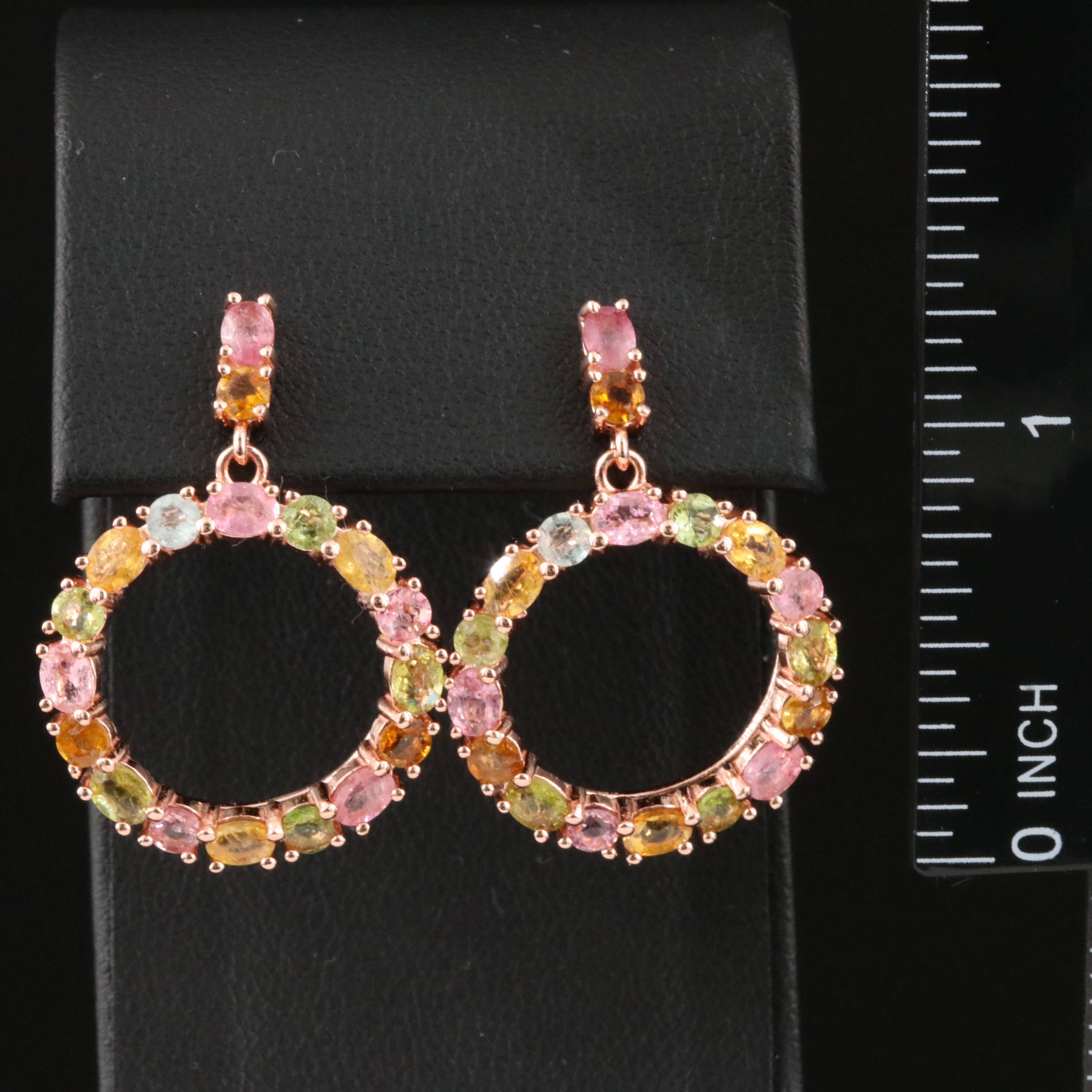 Sterling and Tourmaline Dangle Earrings