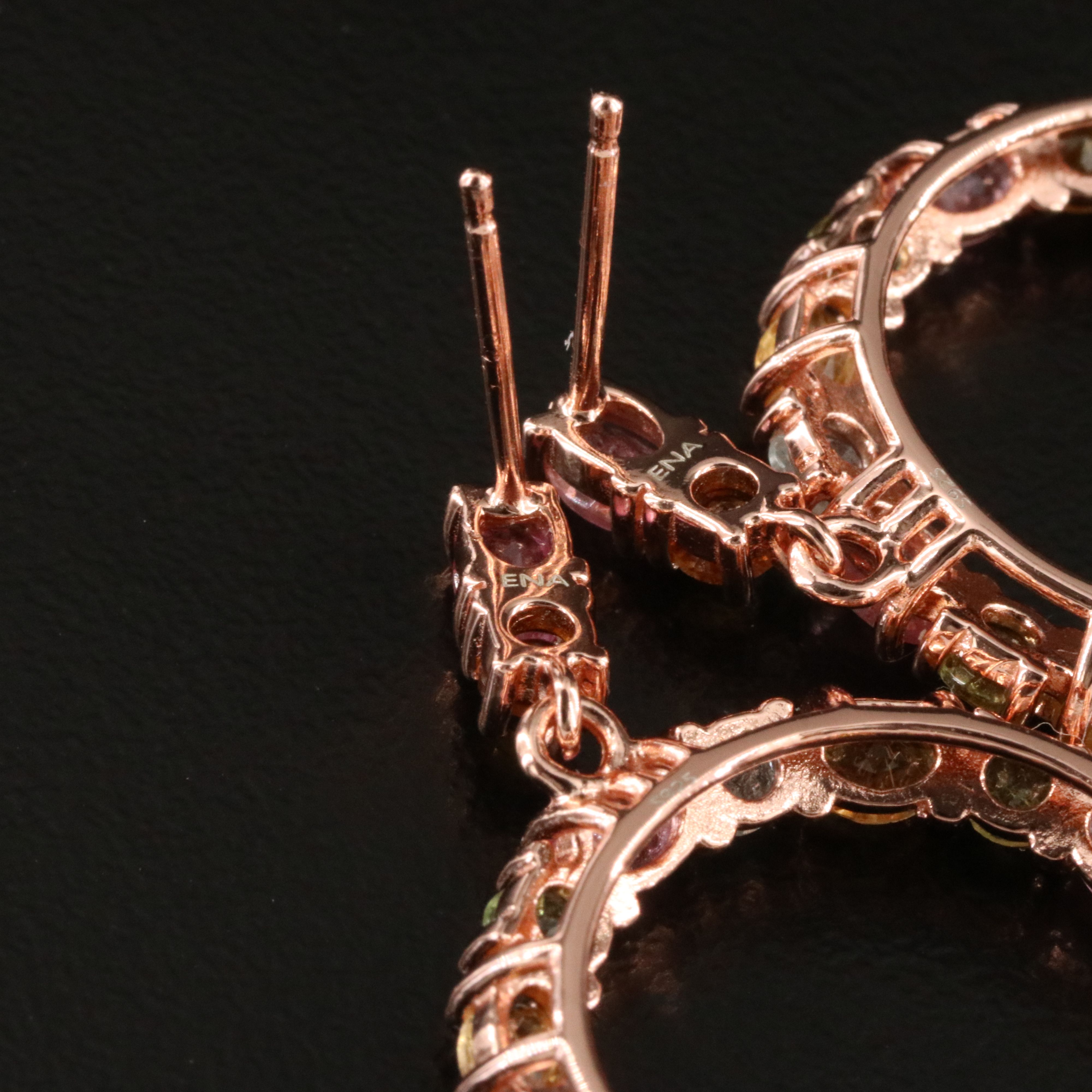 Sterling and Tourmaline Dangle Earrings