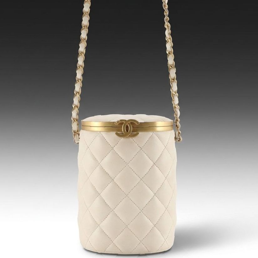 Chanel CC Small Vanity Crown Box Bag in Quilted Lambskin Leather